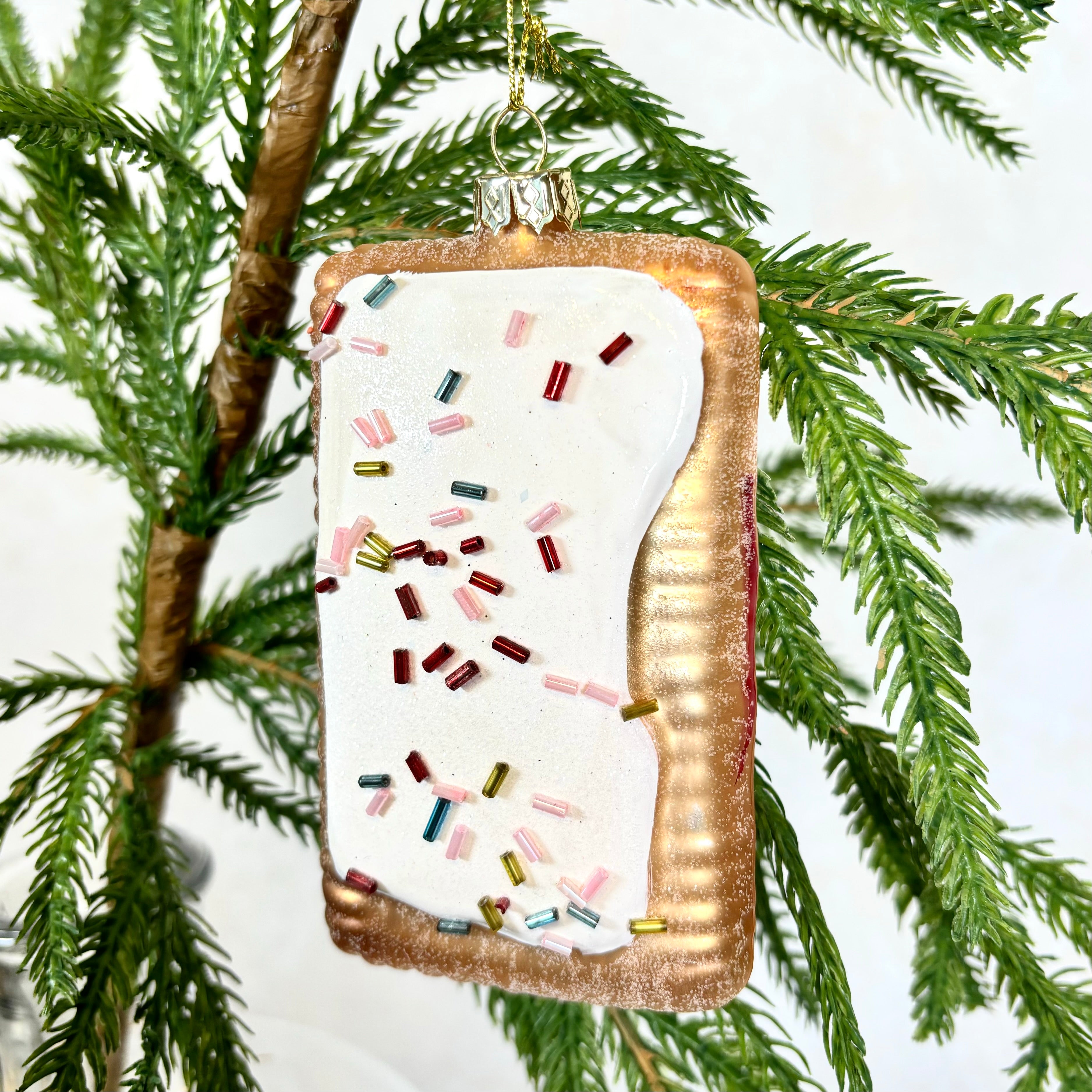 Pop Tart Glass and Glitter Ornament