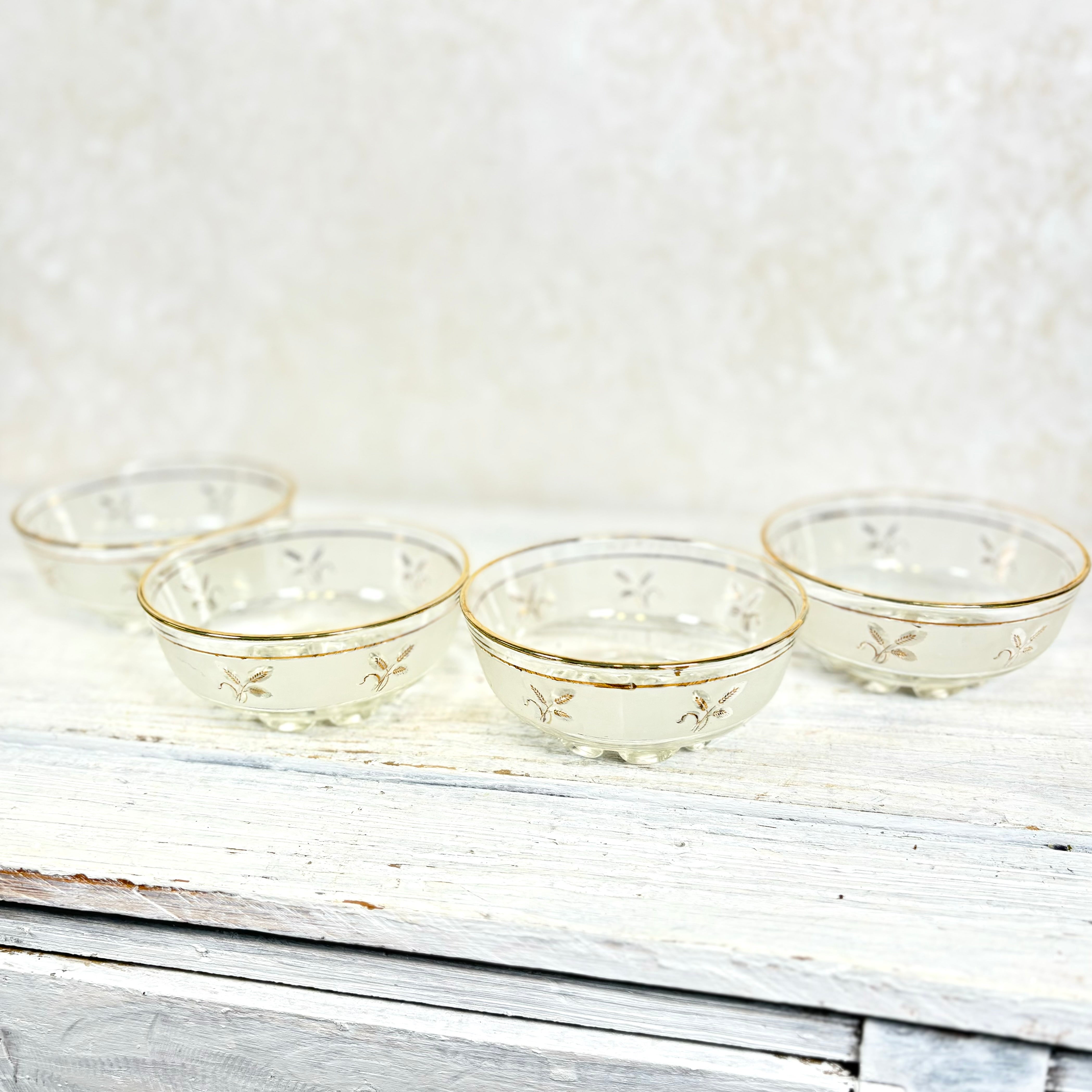 Vintage Glass Dessert Bowls Set of Four