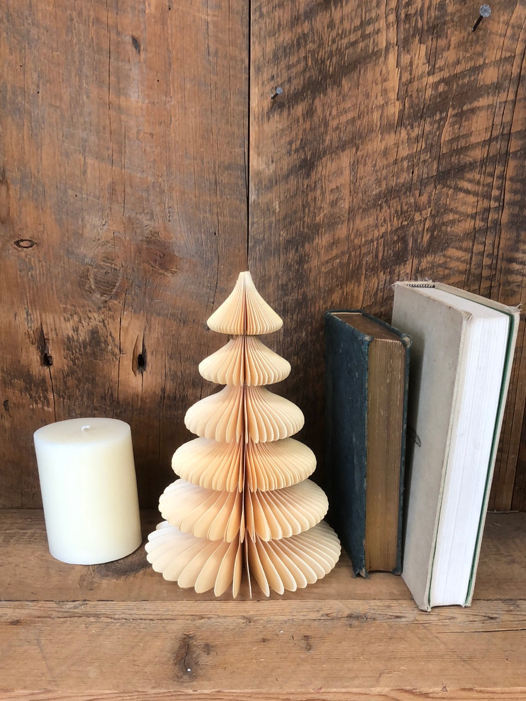 Handmade Recycled Paper Folding Honeycomb Cream Tree