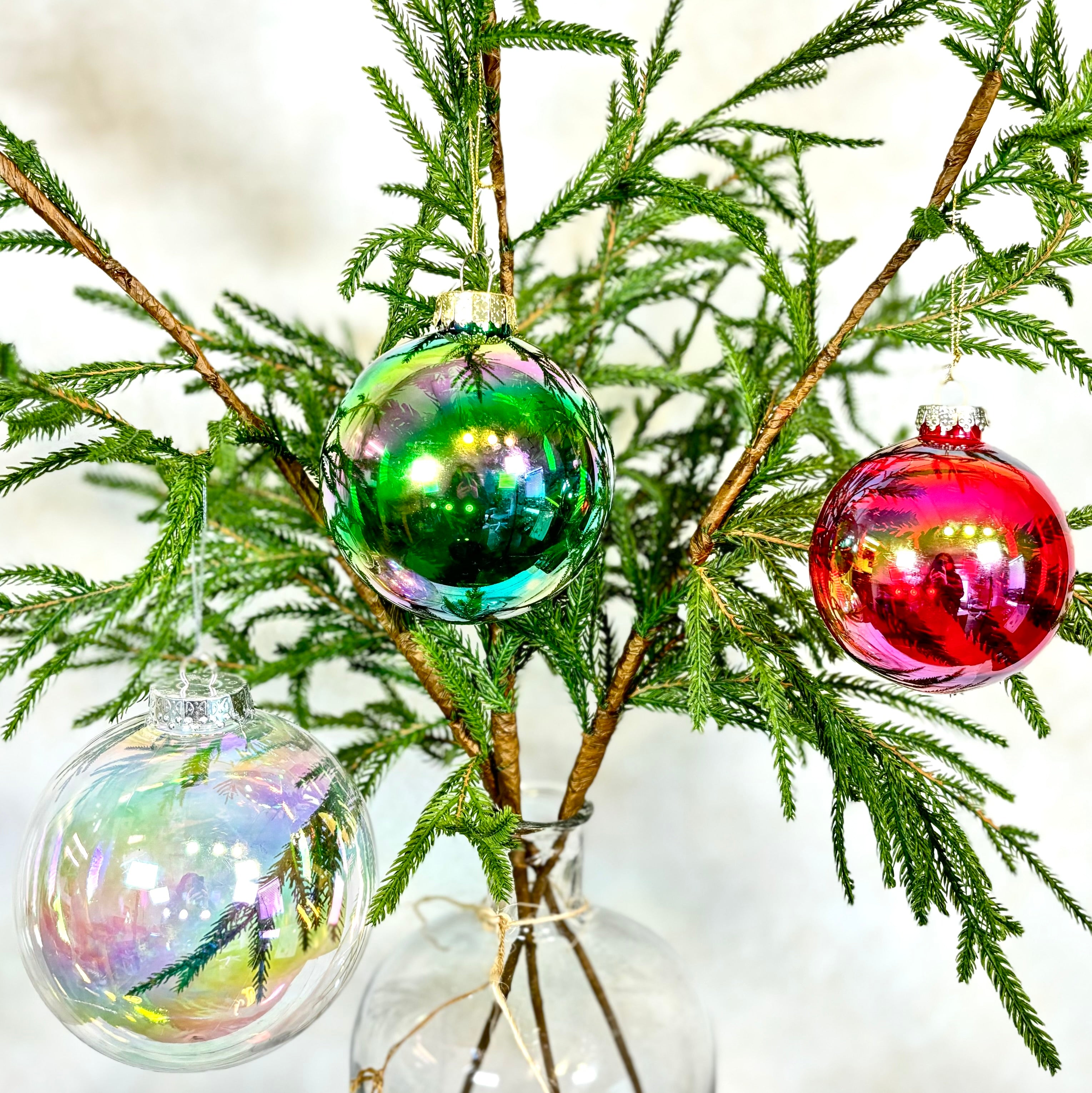 Iridescent Finished Shatterproof Ball Ornament Wine