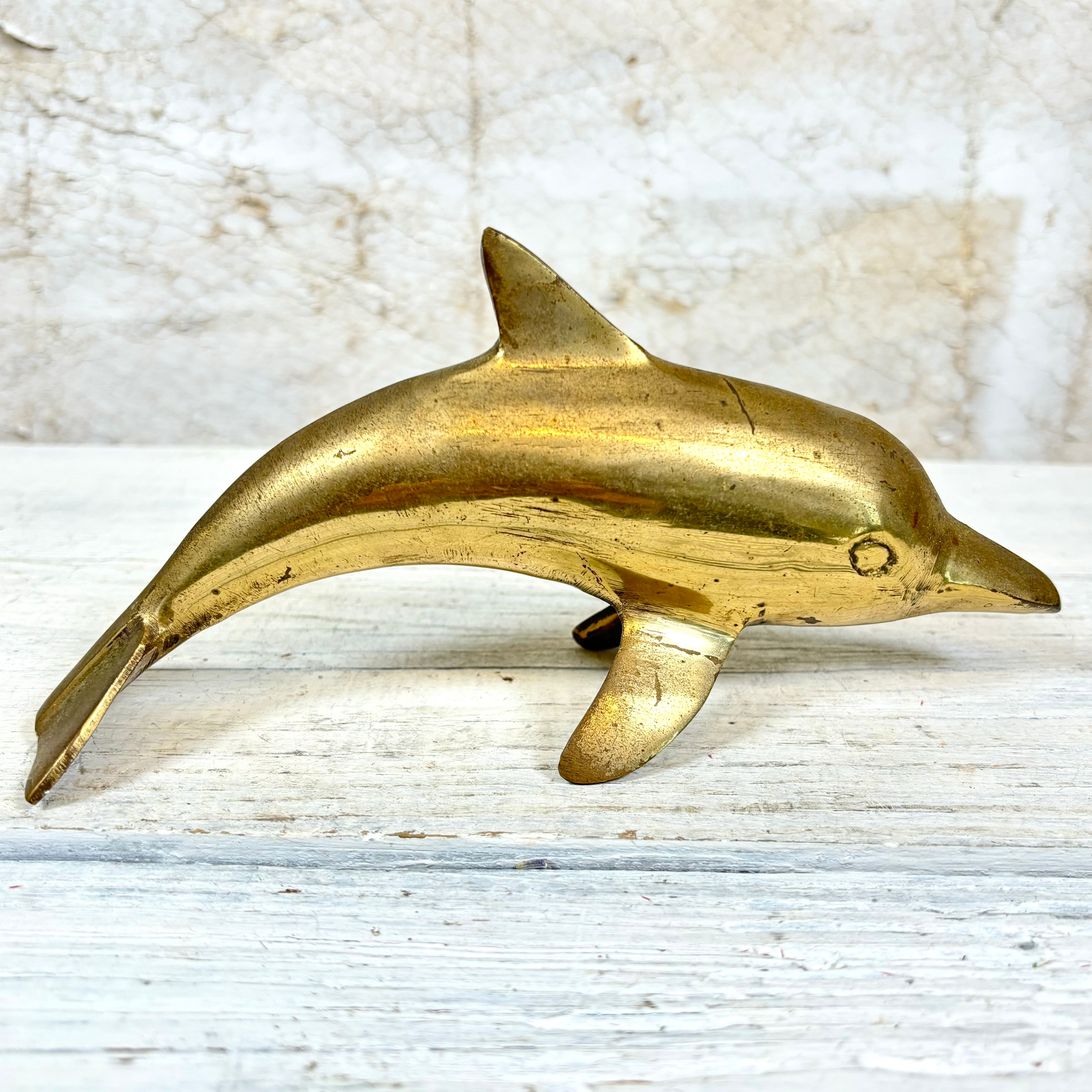 Mid Century Modern Solid Brass Dolphin