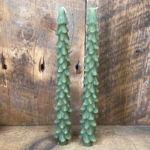 Unscented Green Tree Elongated Candle Box of Two
