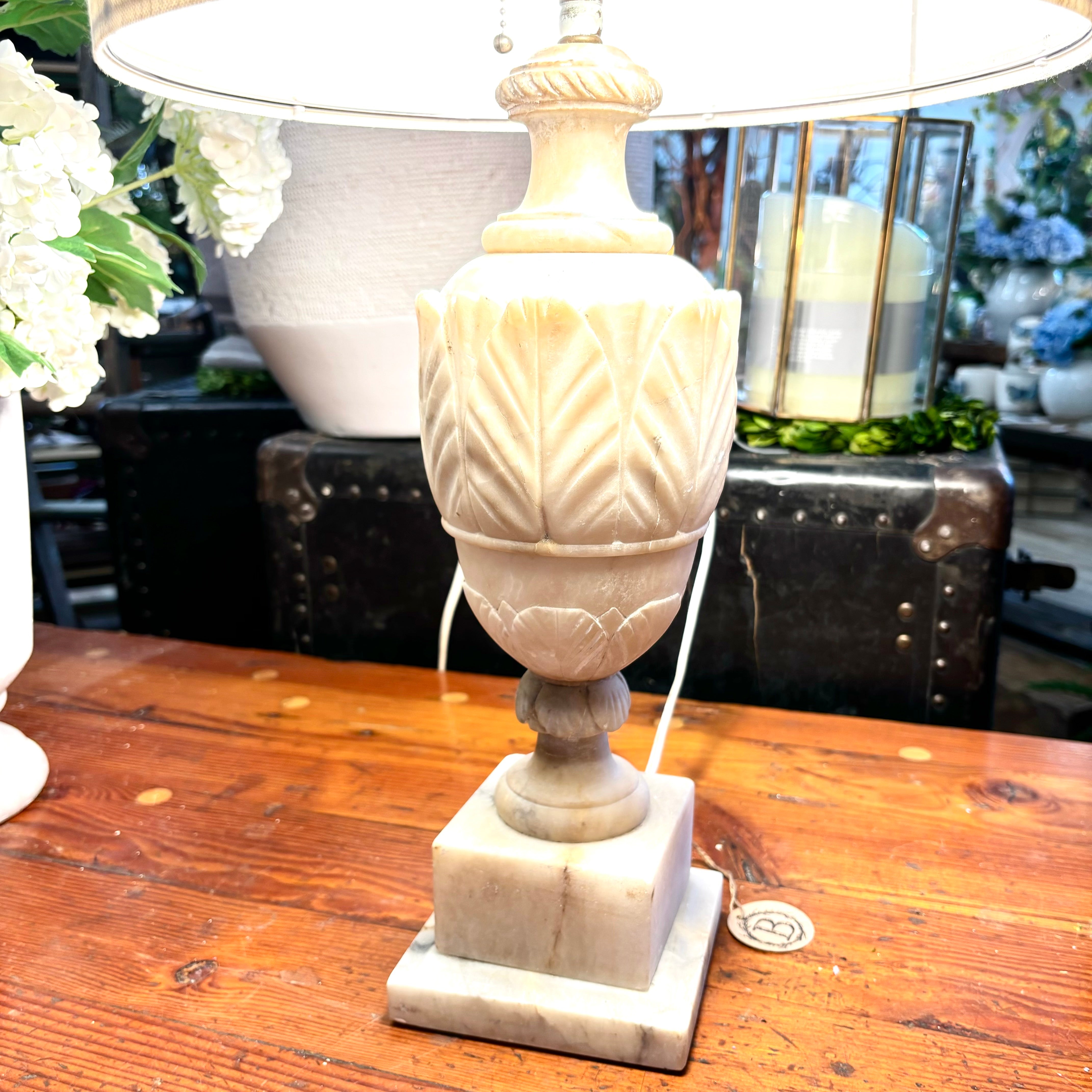 Large 1930s Alabaster Art Deco Lamp