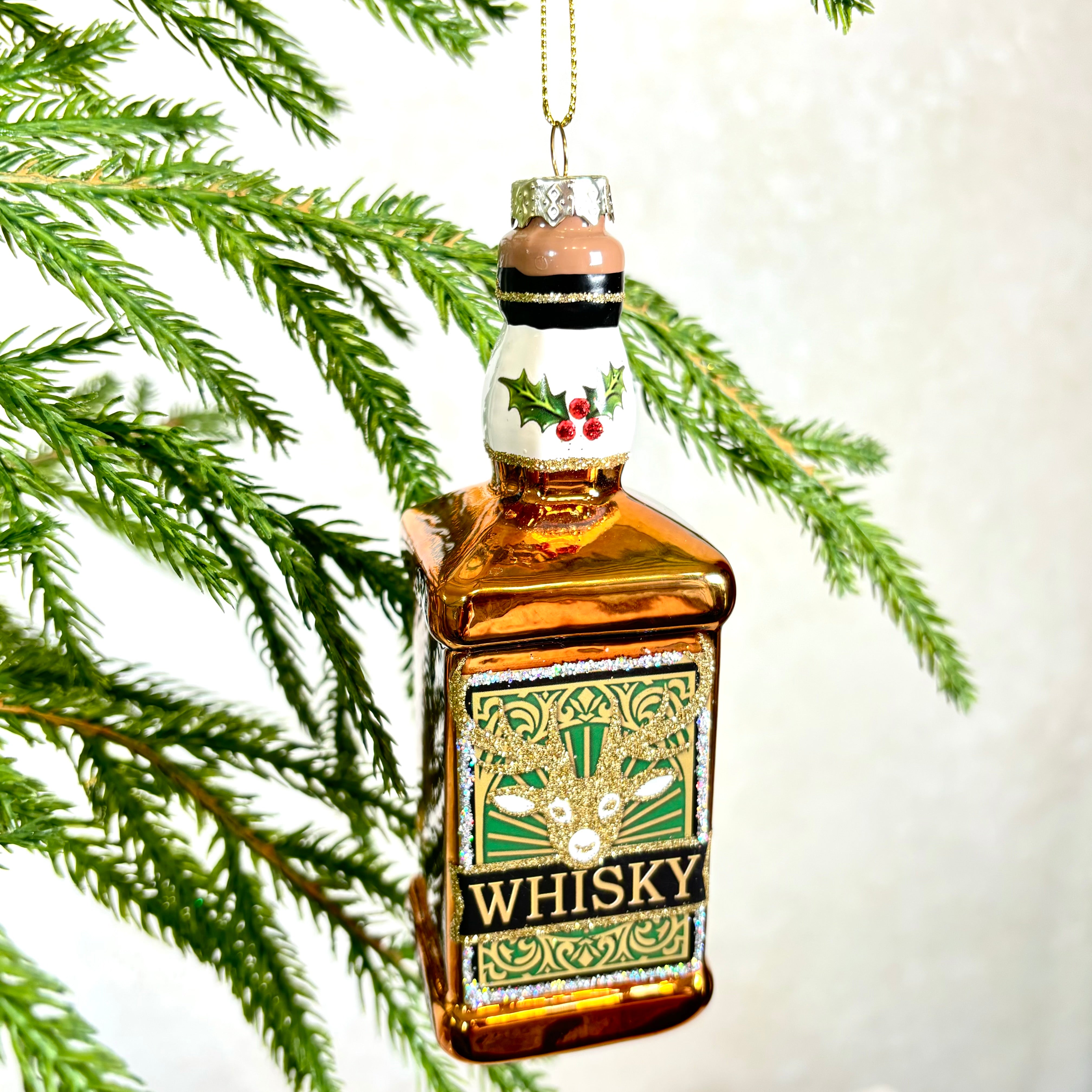 Glass Whiskey Bottle Ornament