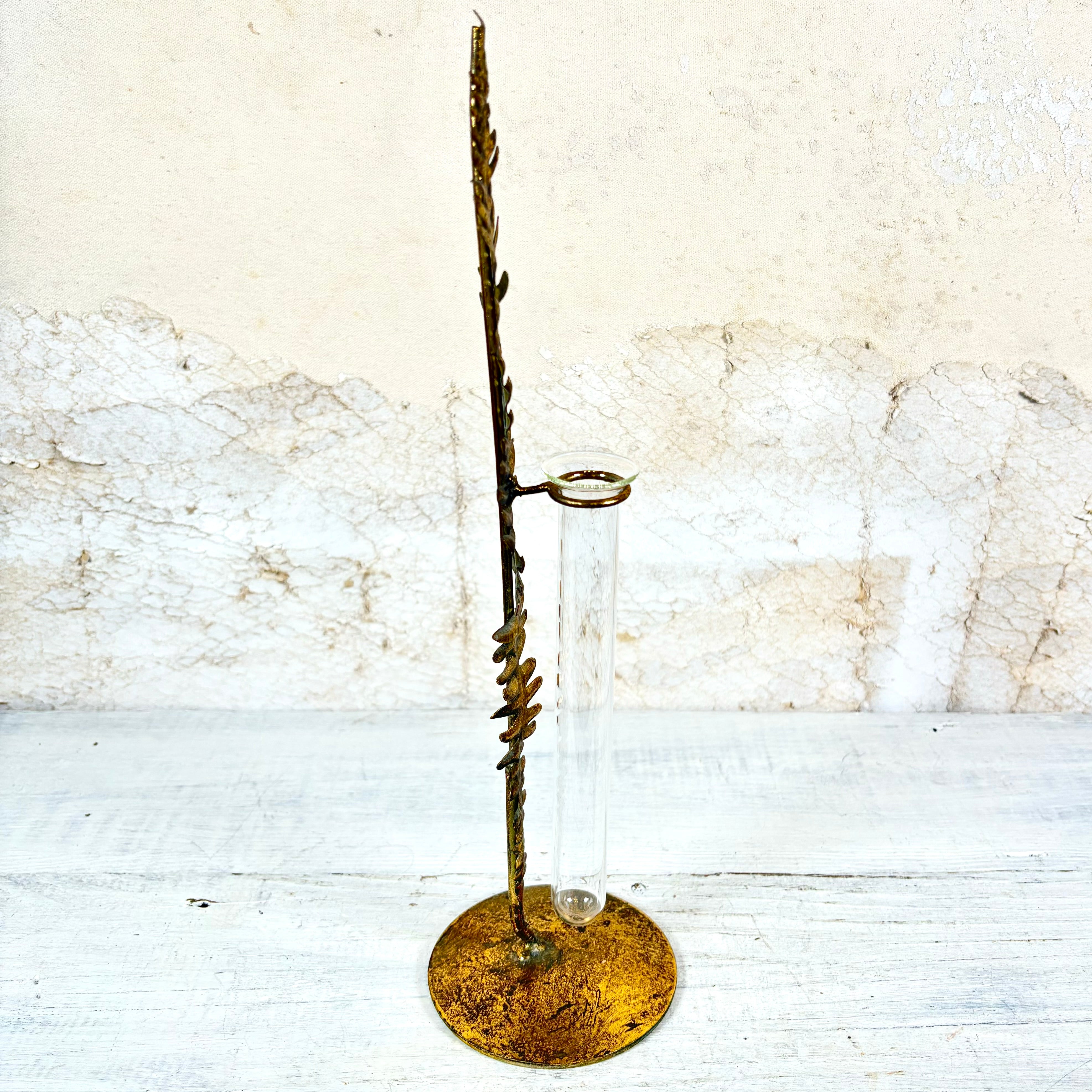 Metal Fern Tube Vase