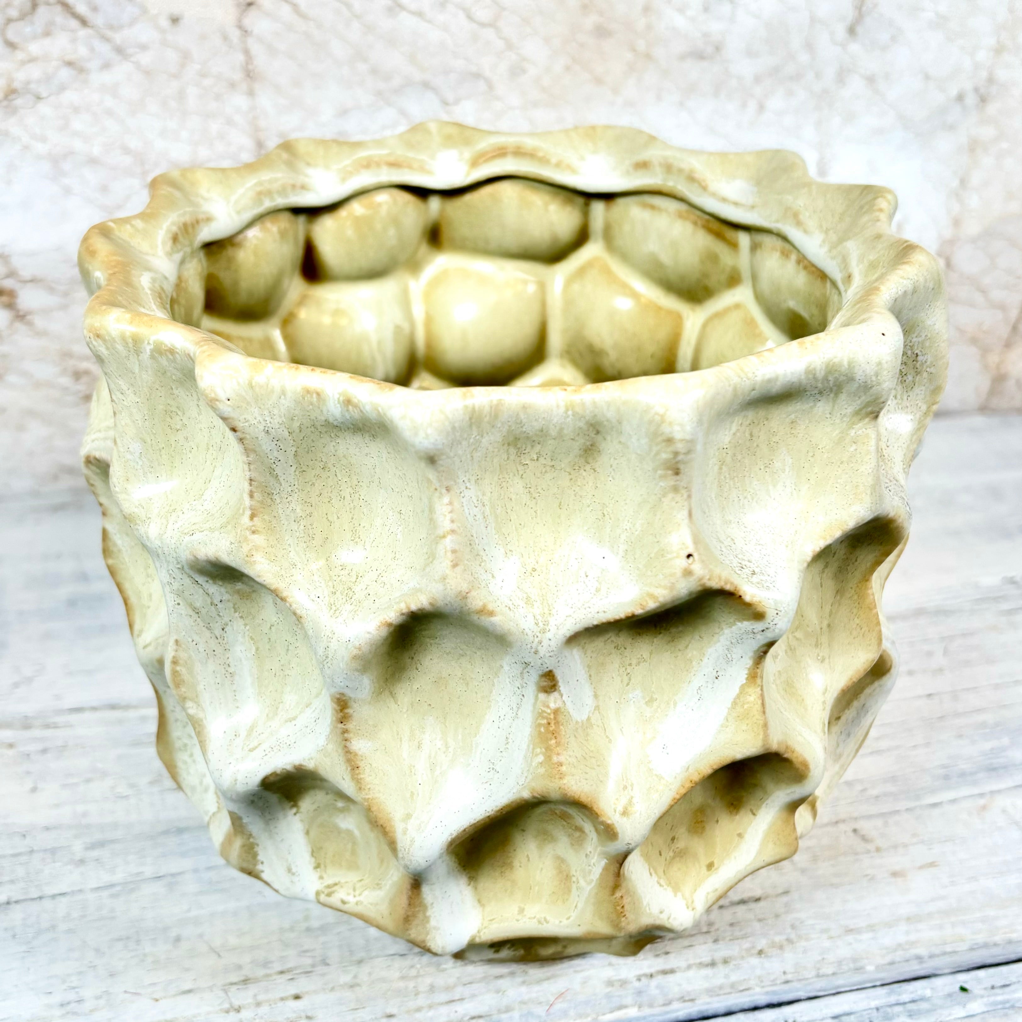 Ceramic Honeycombed Pot Cream