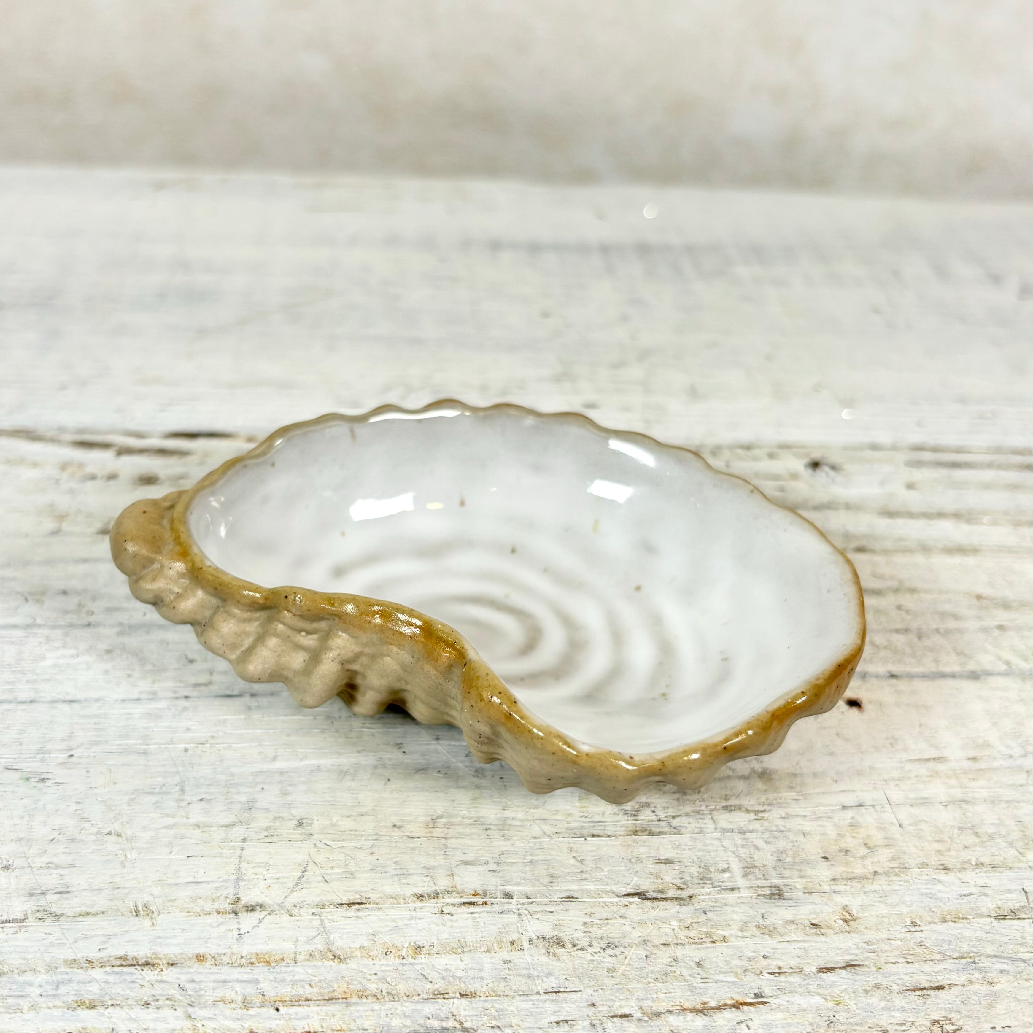 Stoneware White Shell Ostreidae Dish