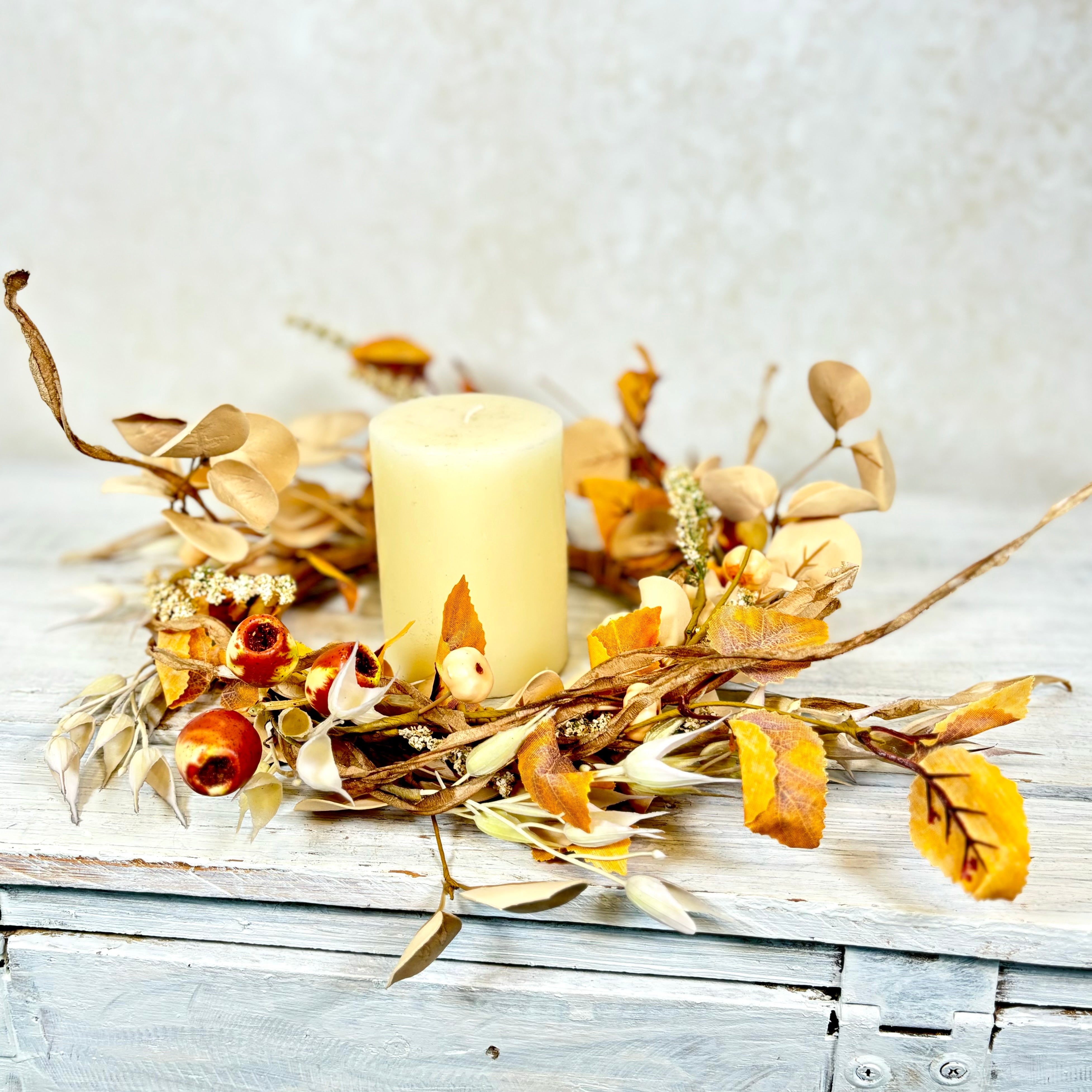 Autumn Beech Eucalyptus Pod Candle Ring