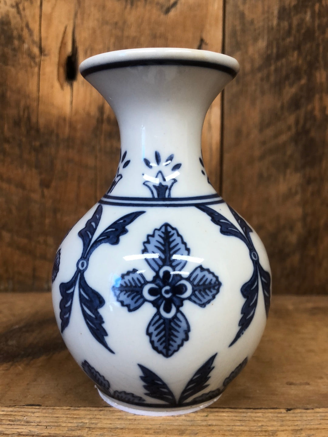 Blue and White Porcelain Bud Vase Small