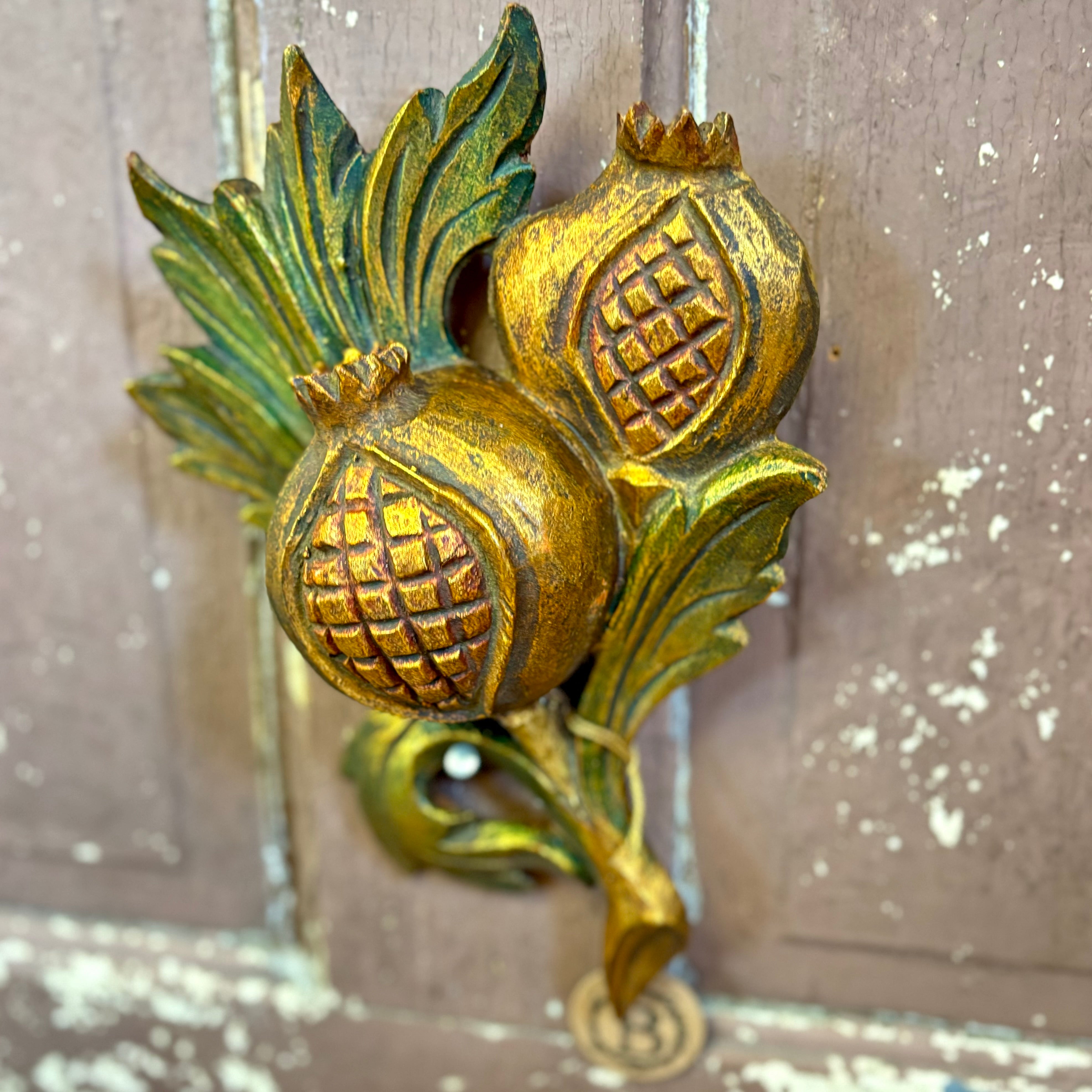 Carved Wooden Pomegranate