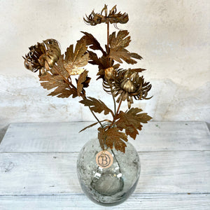 Tarnished Gold Metal Aster Flower Stem