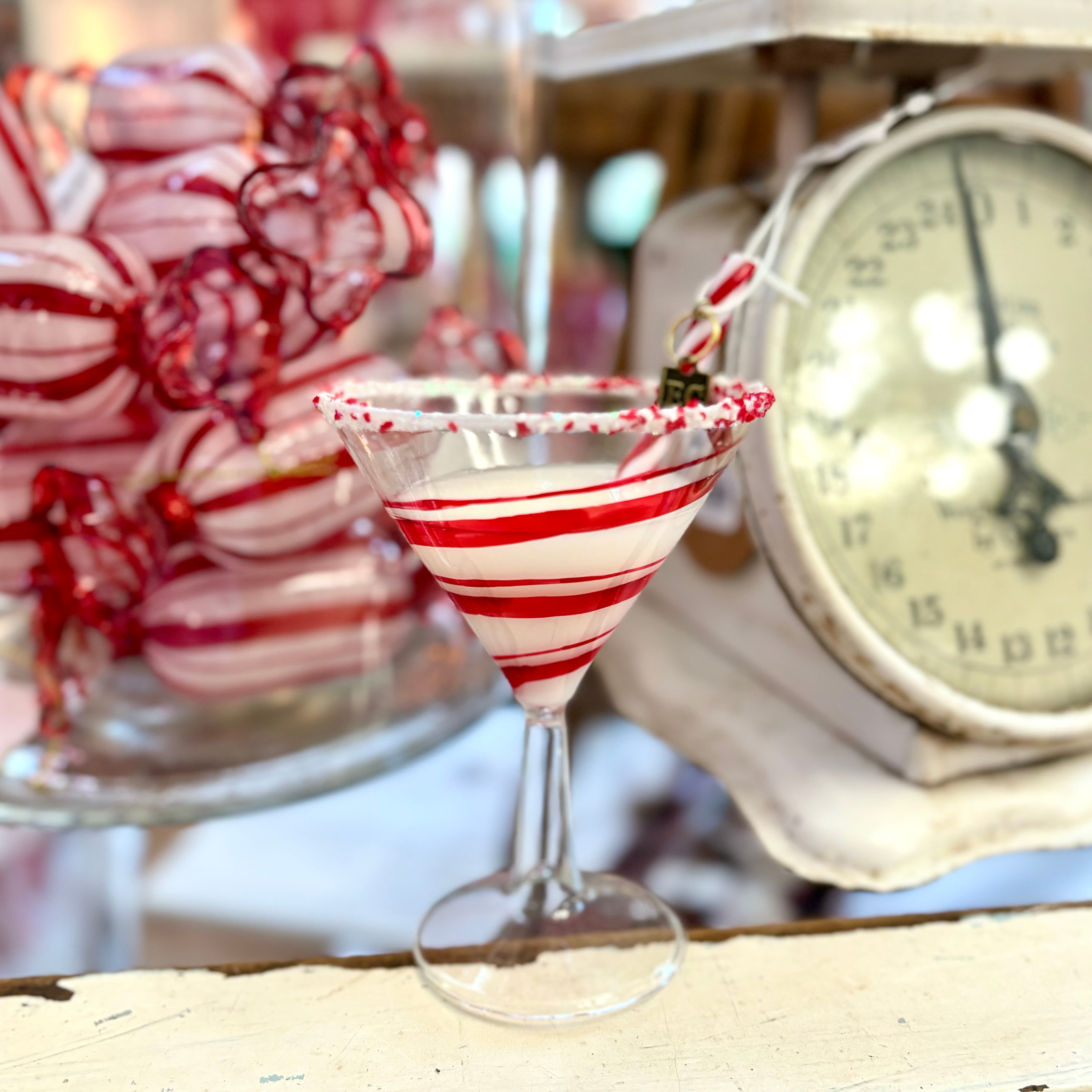 Peppermint Christmas Cocktail Ornament