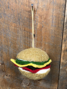 Felt Wool Handmade Cheeseburger Ornament