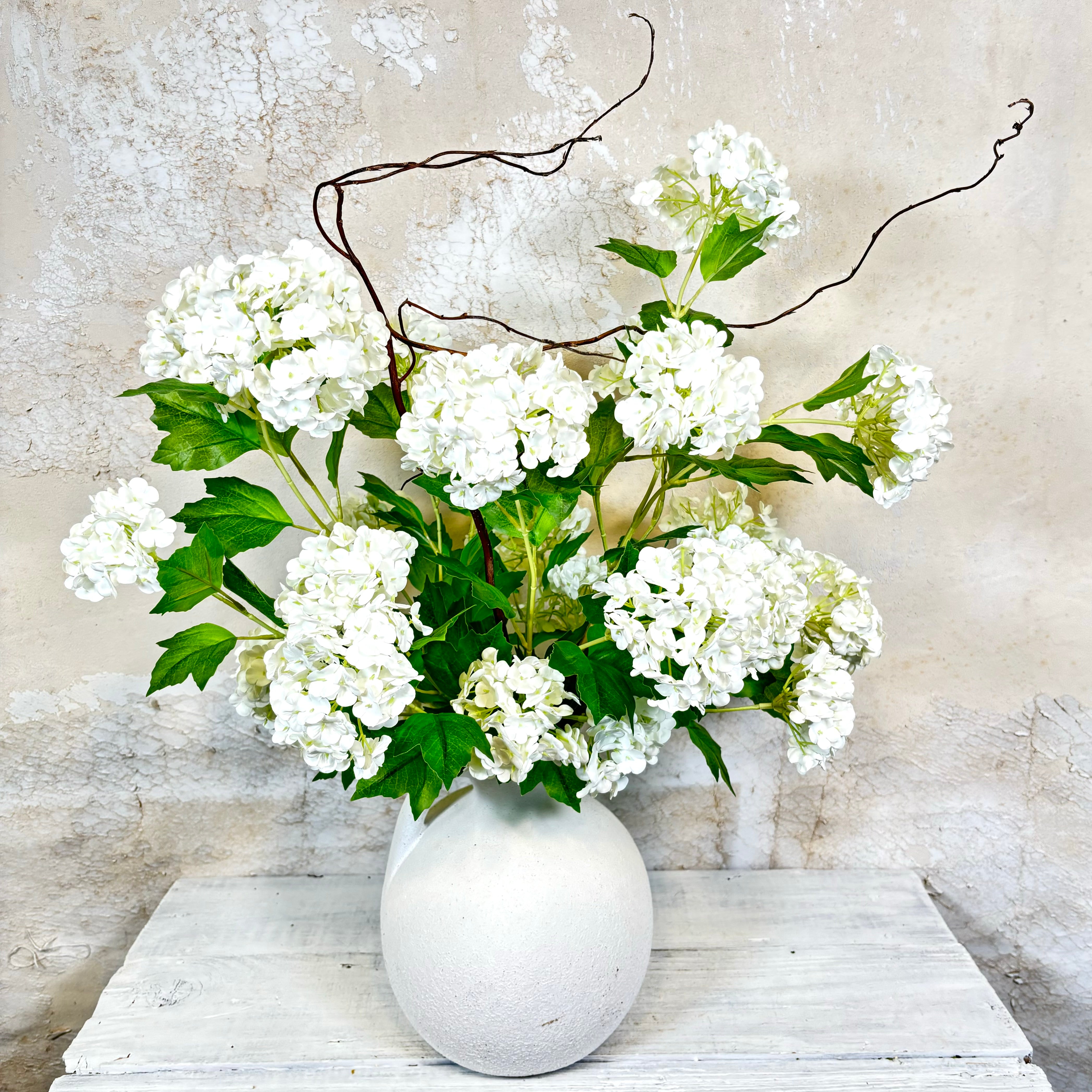 Snowball Hydrangea Bouquet Drop In White