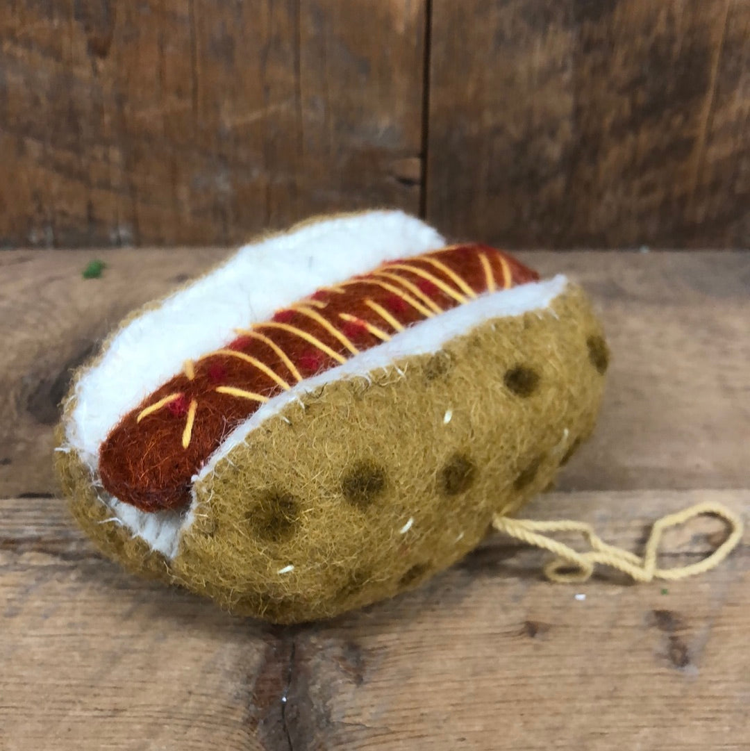 Felt Wool Handmade Hot Dog Ornament