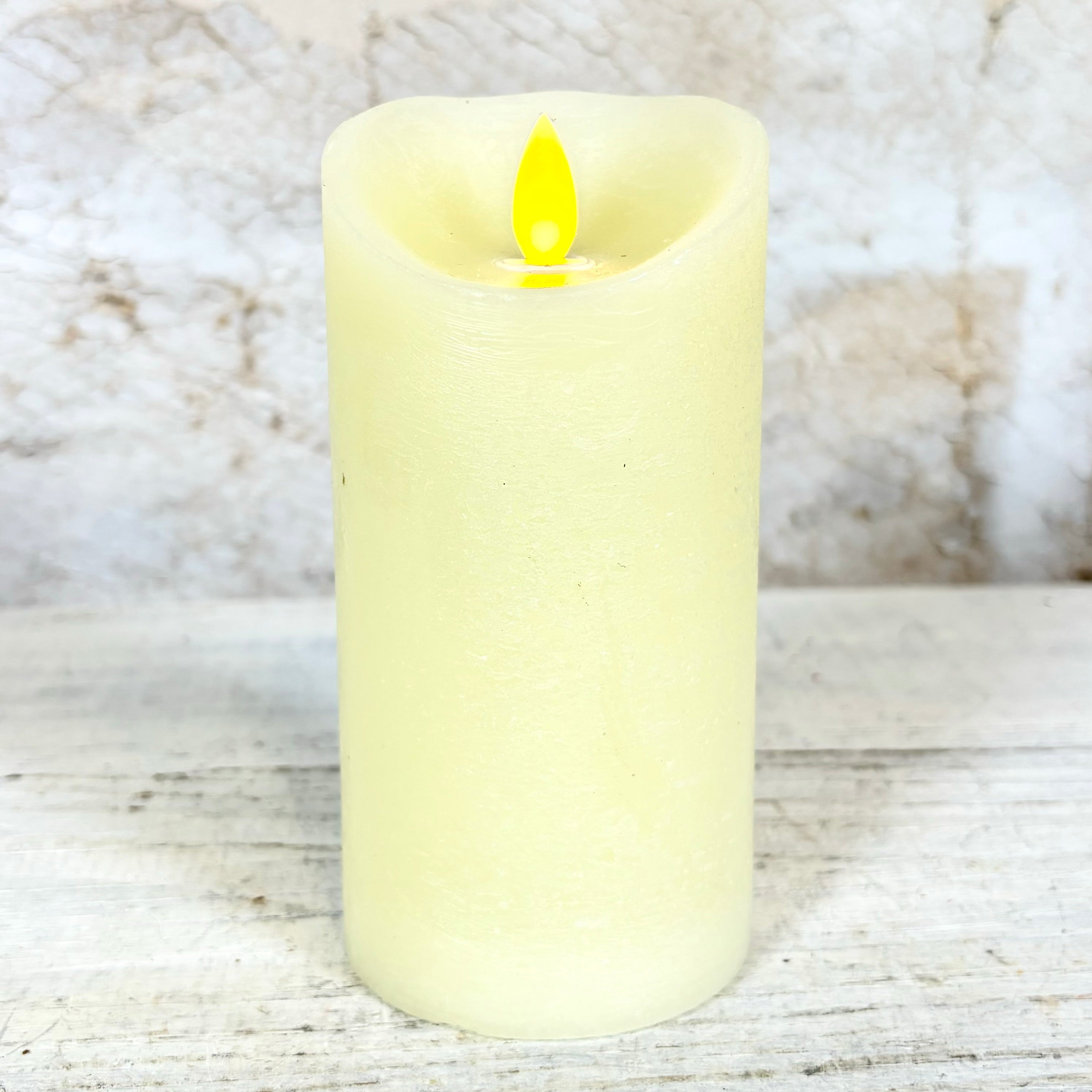 Flameless Flickering Candle with Timer Ivory Small