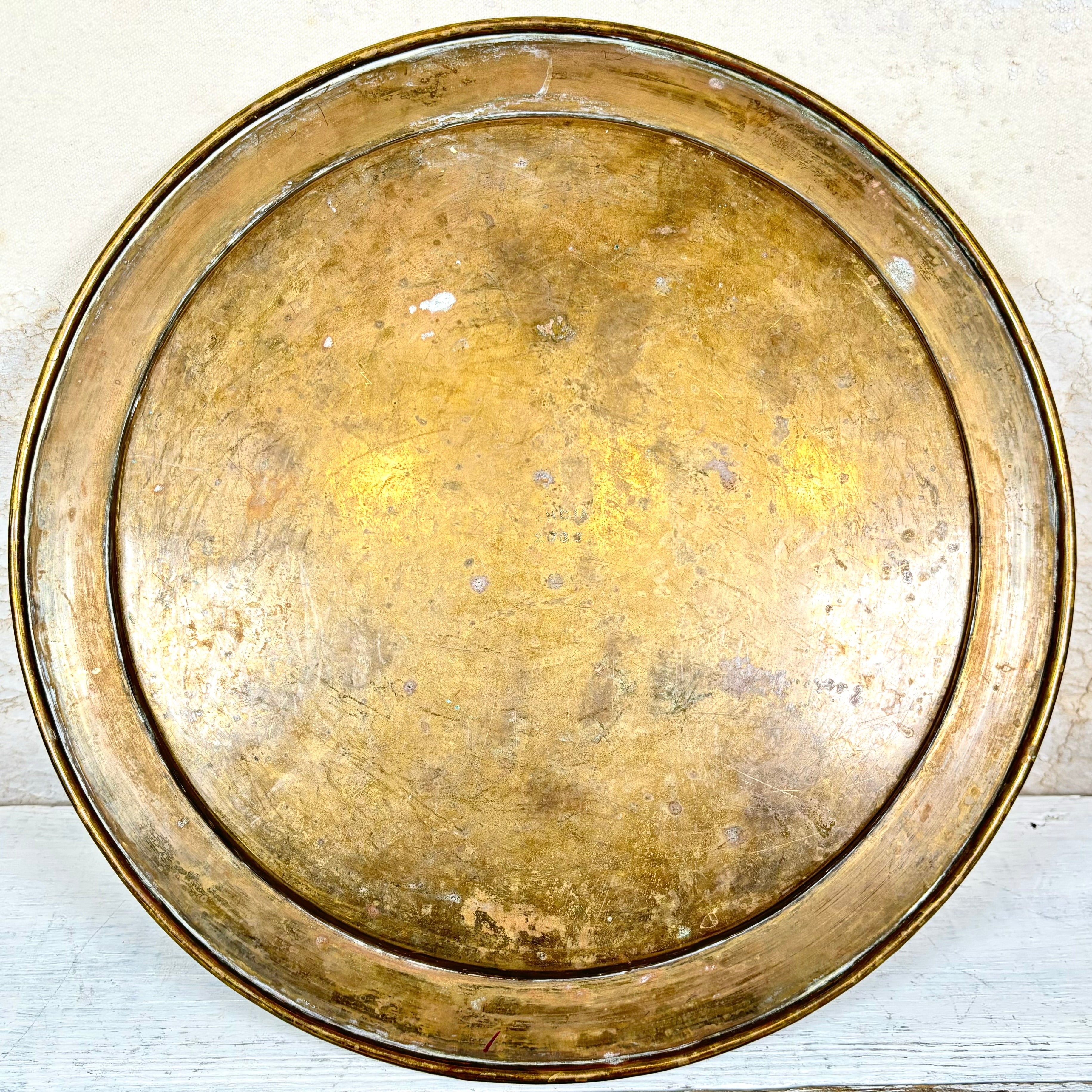 India Etched Brass Serving Tray