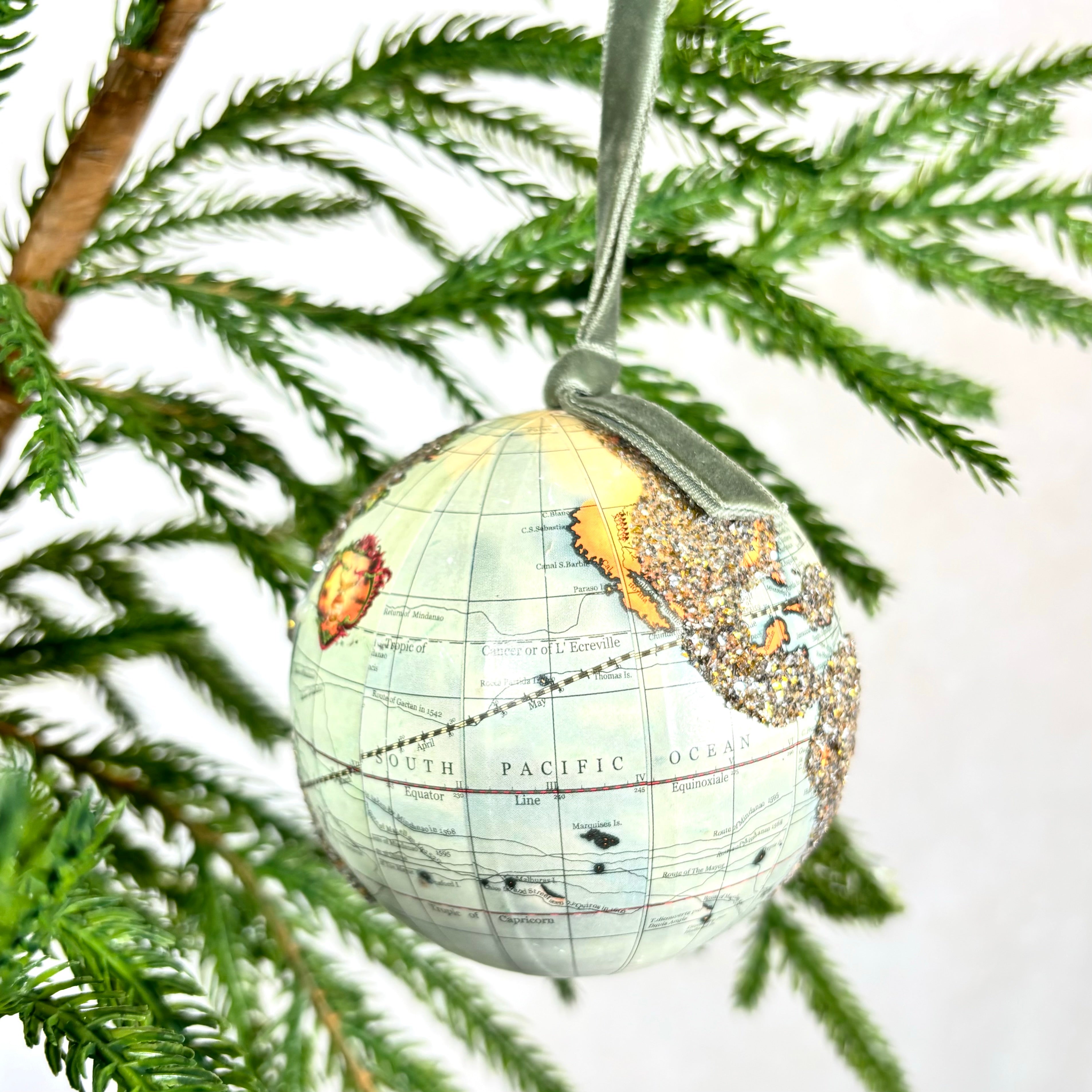 Glittered Globe Plastic Ornament