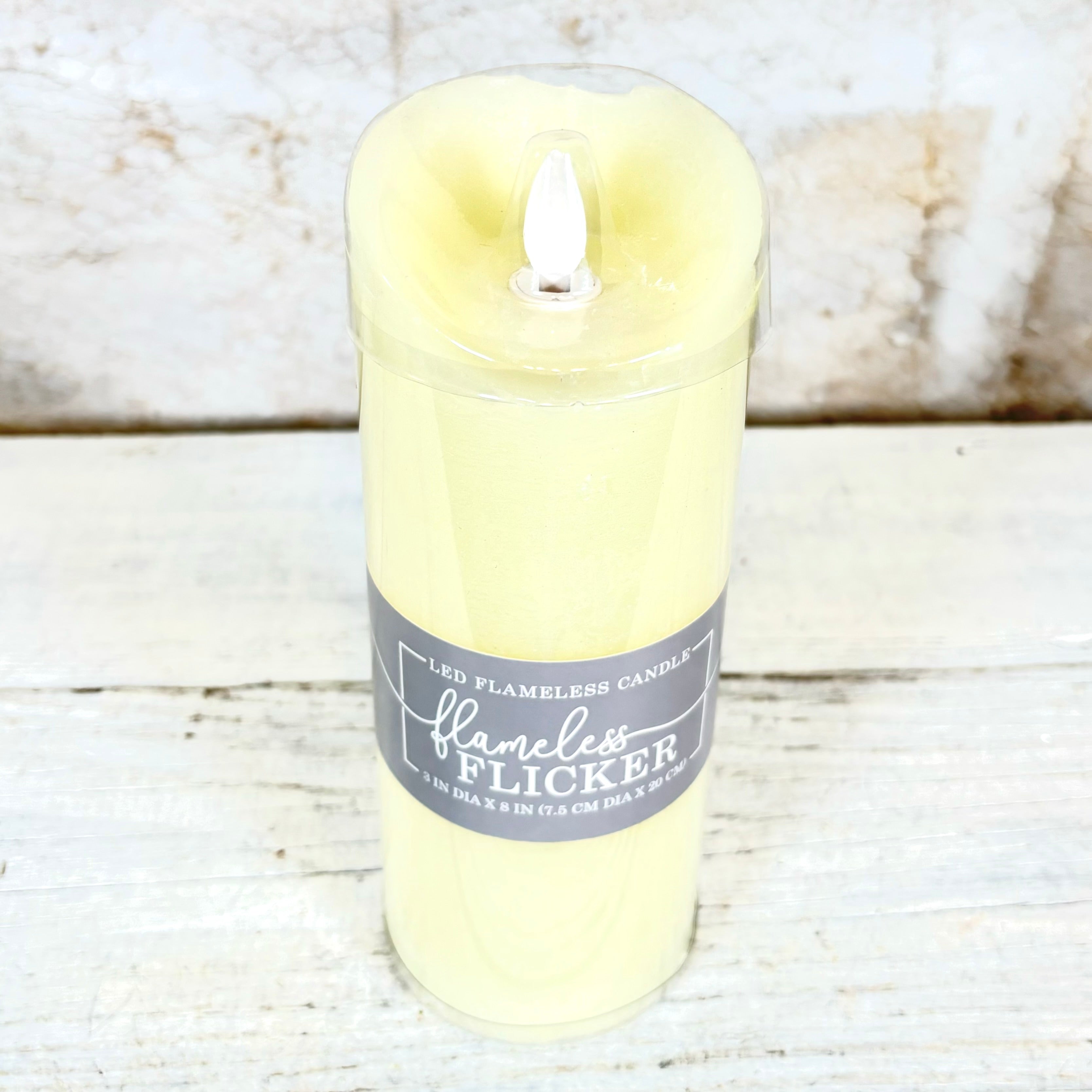 Flameless Flickering Candle with Timer Ivory Slim