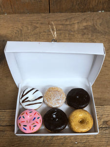Box of Assorted Donuts Resin Ornament