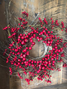 Small Red Berry Twig Wreath