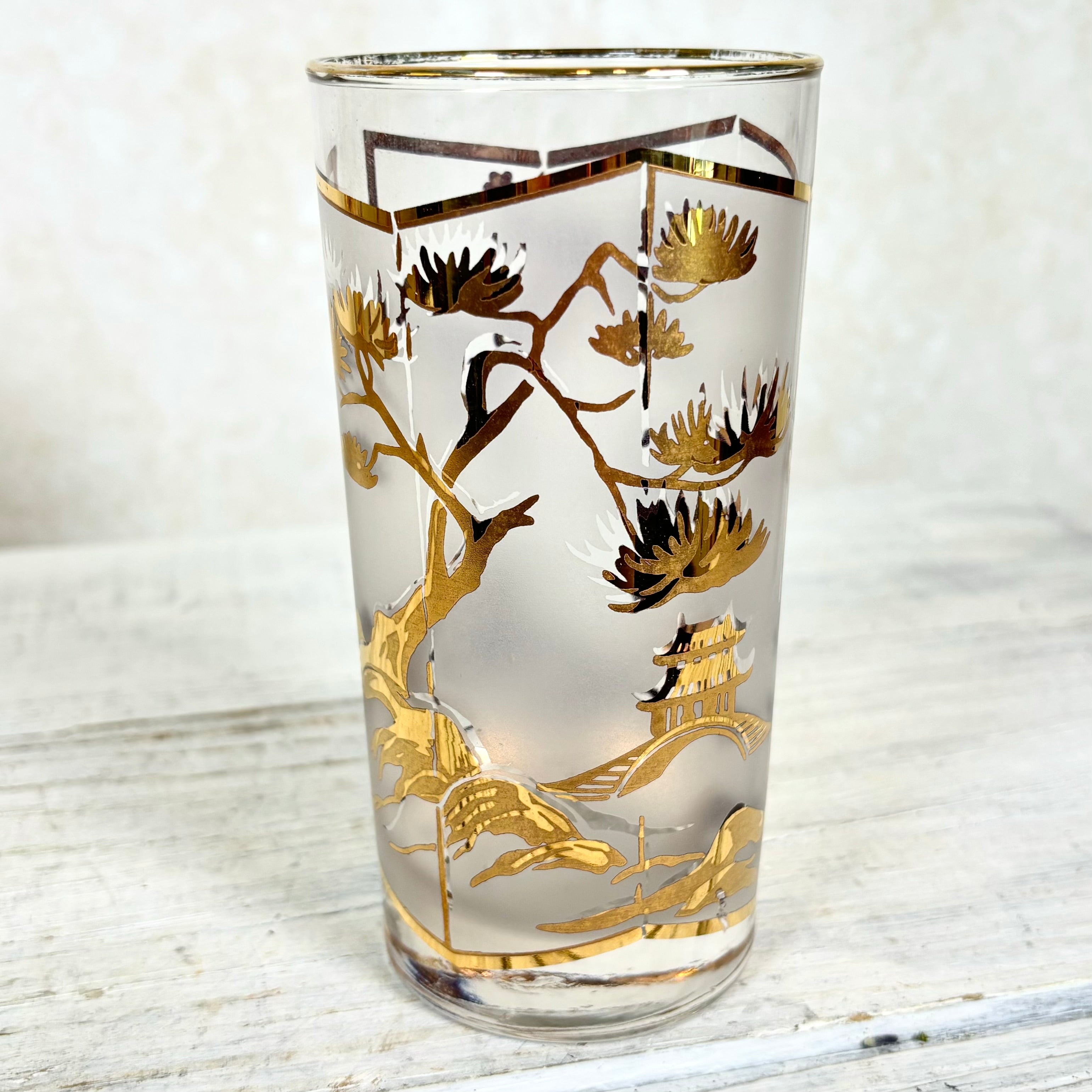 MCM Asian Chinoiserie Glasses Set of Four