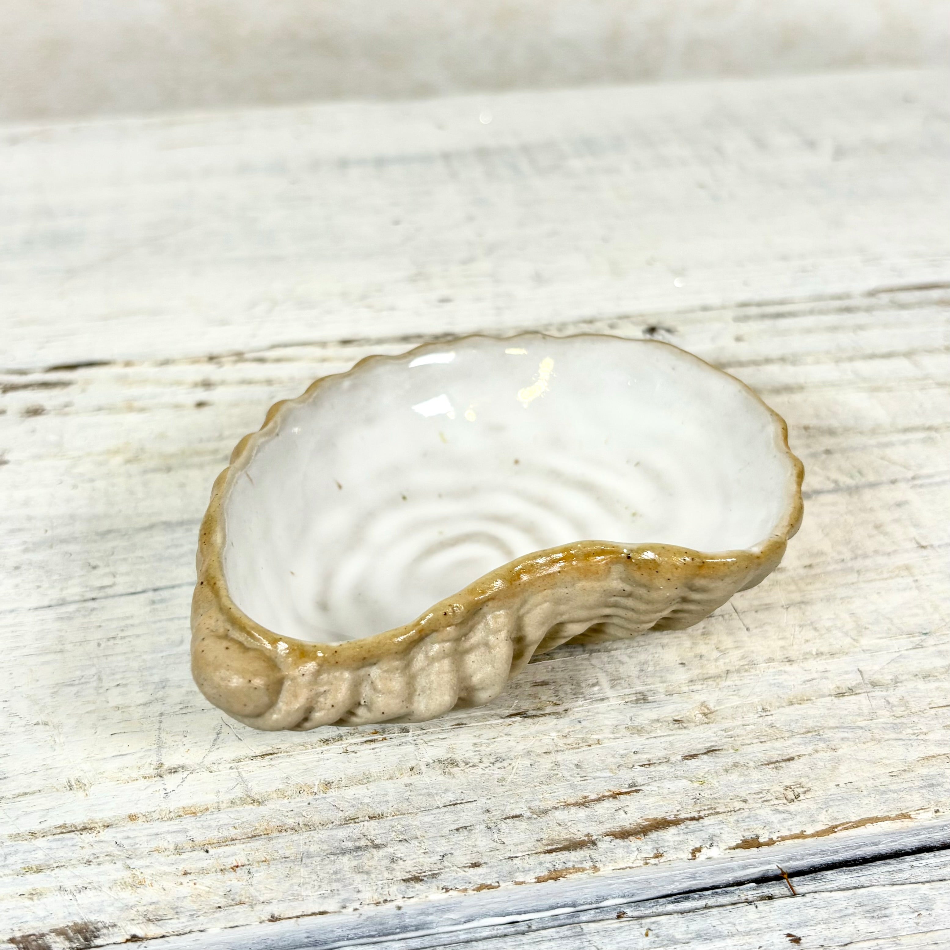 Stoneware White Shell Ostreidae Dish