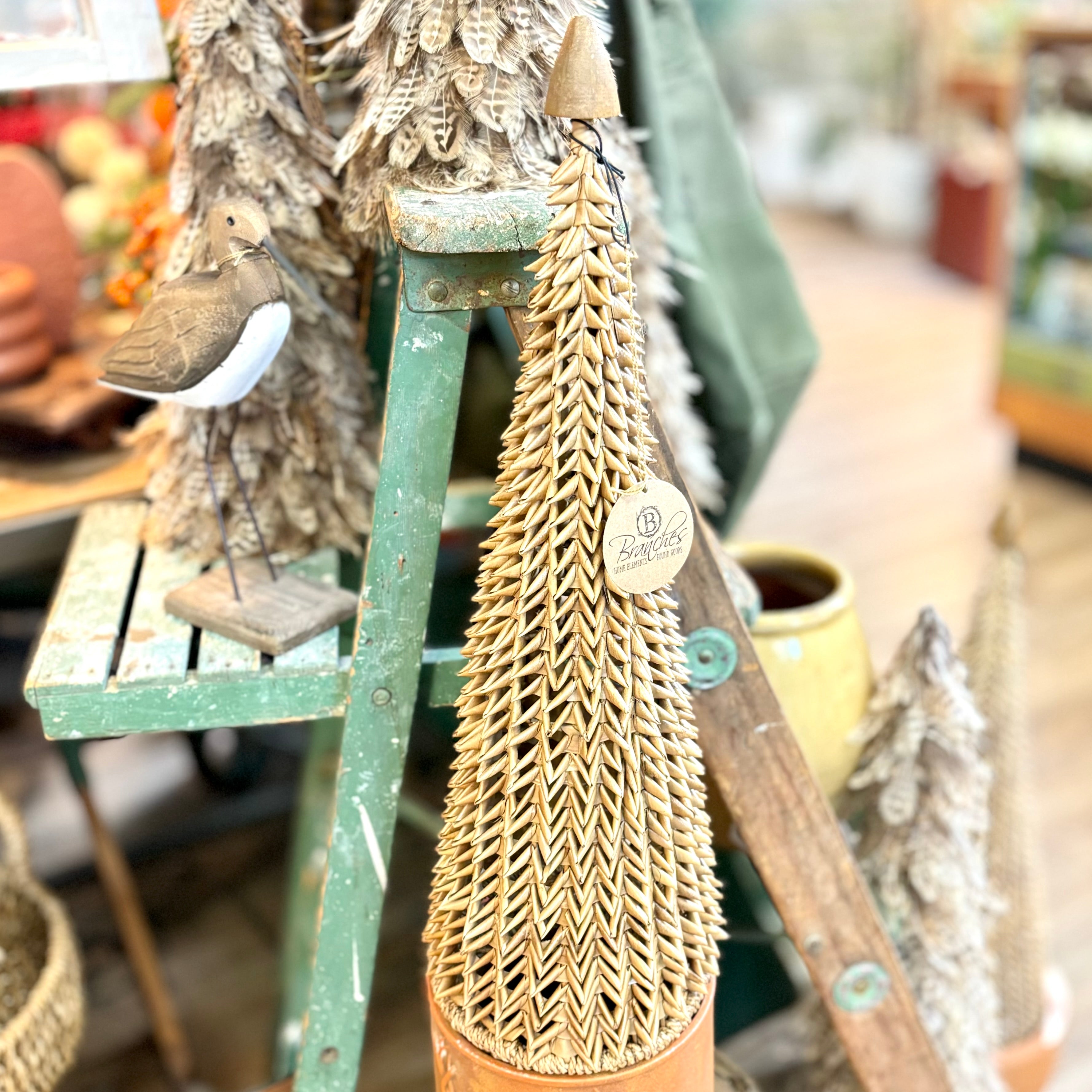 Handmade Burl Palm Cone Tree