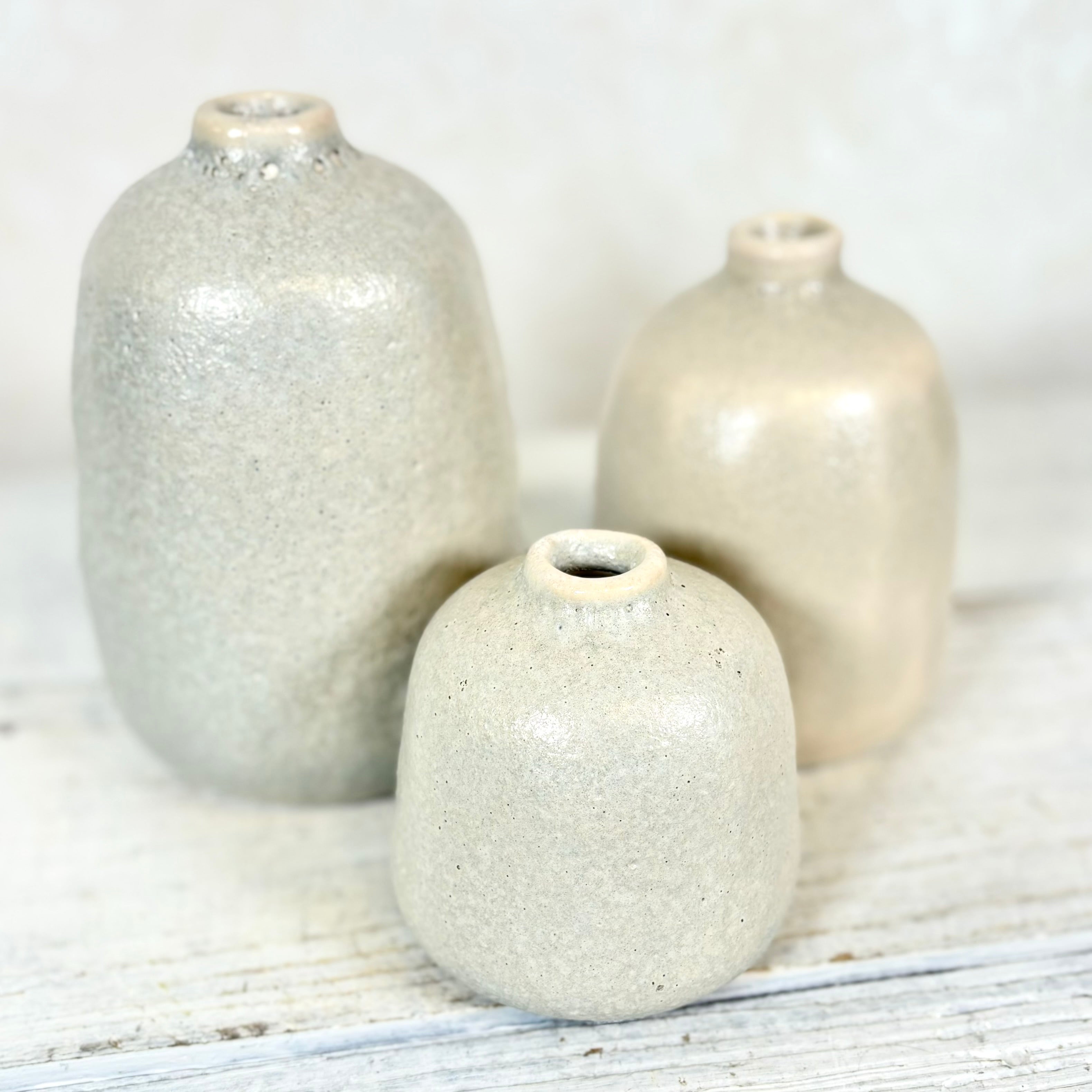 Terra Cotta Vase Gray Sand Small