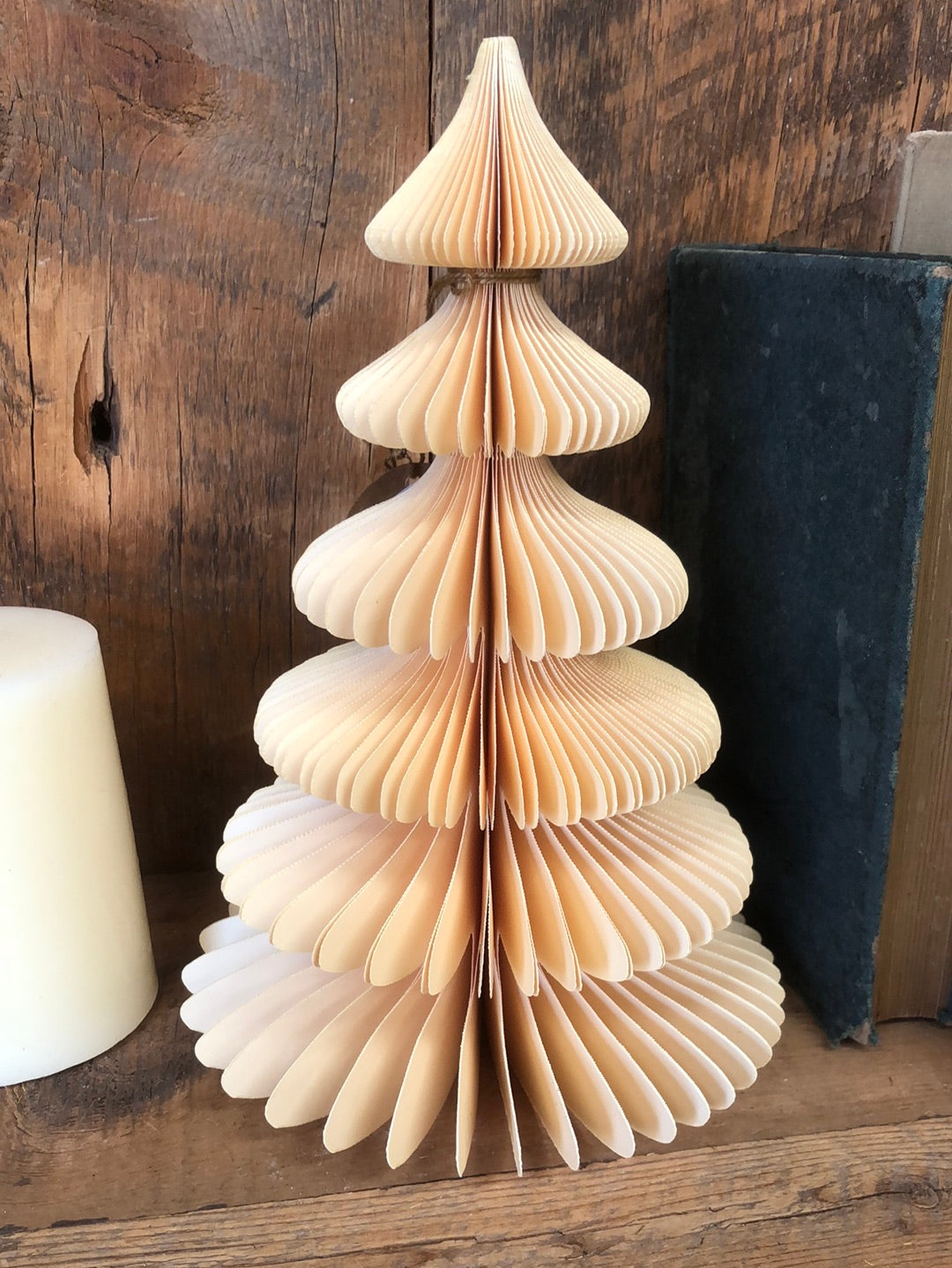 Handmade Recycled Paper Folding Honeycomb Cream Tree