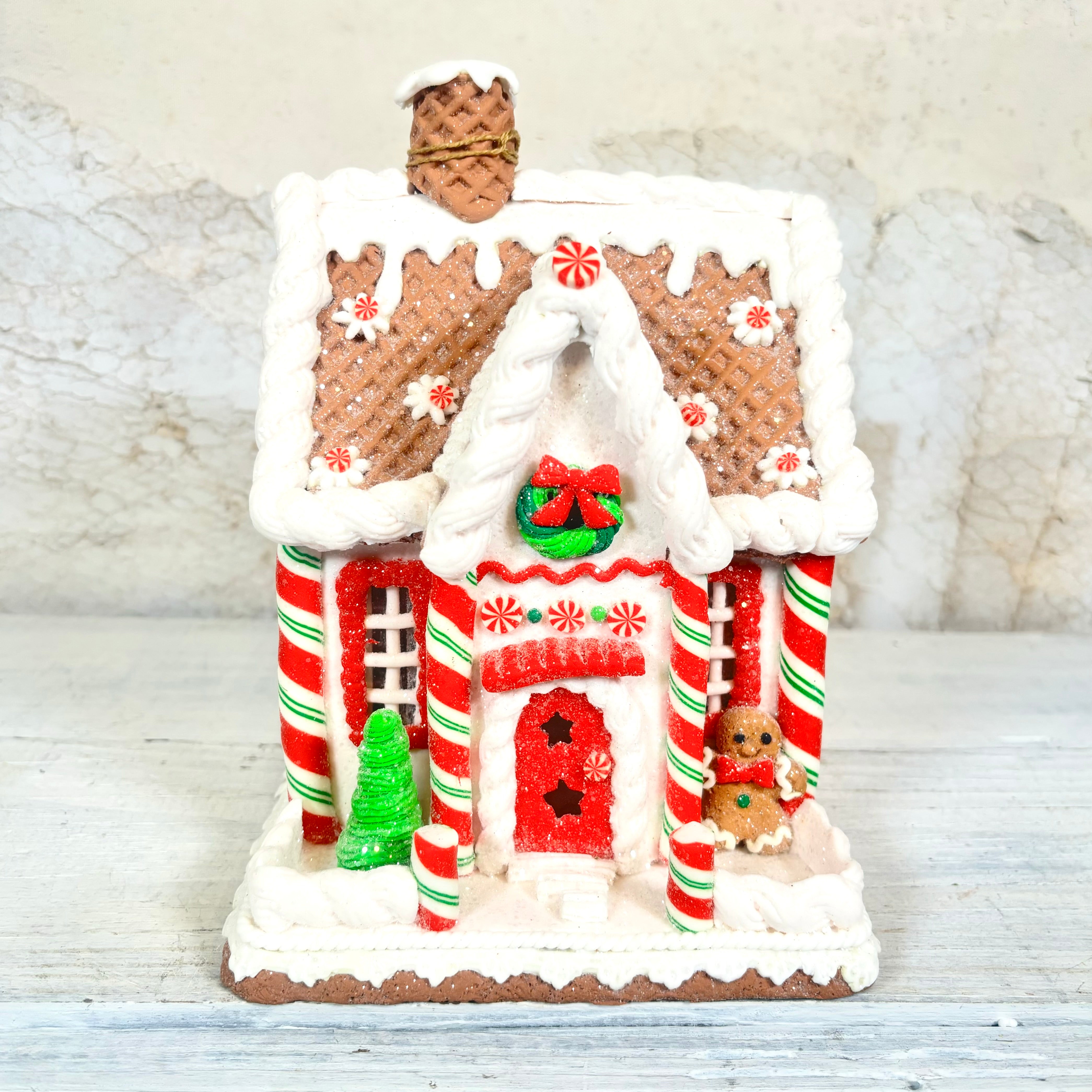 Peppermint Cookie House LED Battery Timer