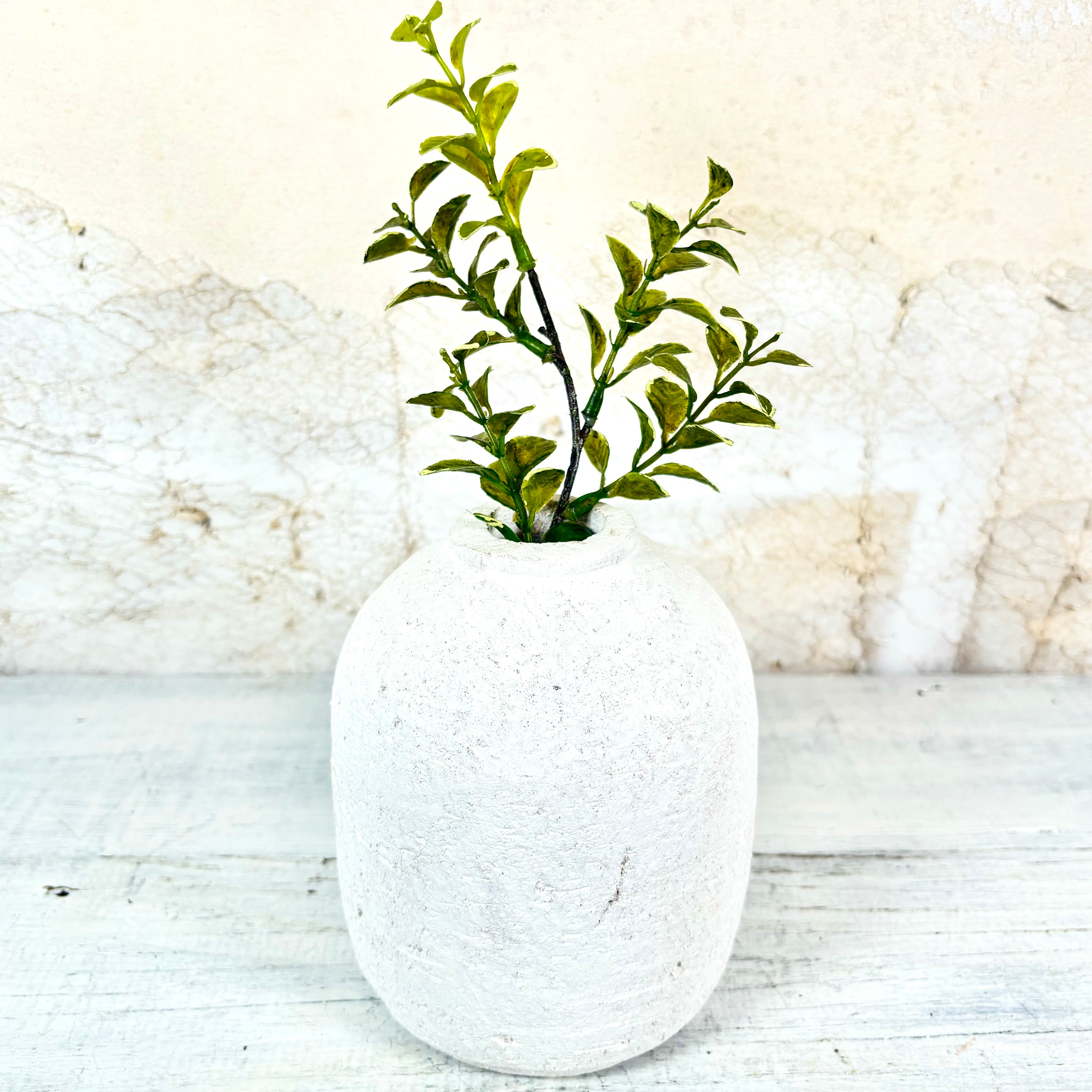 Terra Cotta White Vase Small