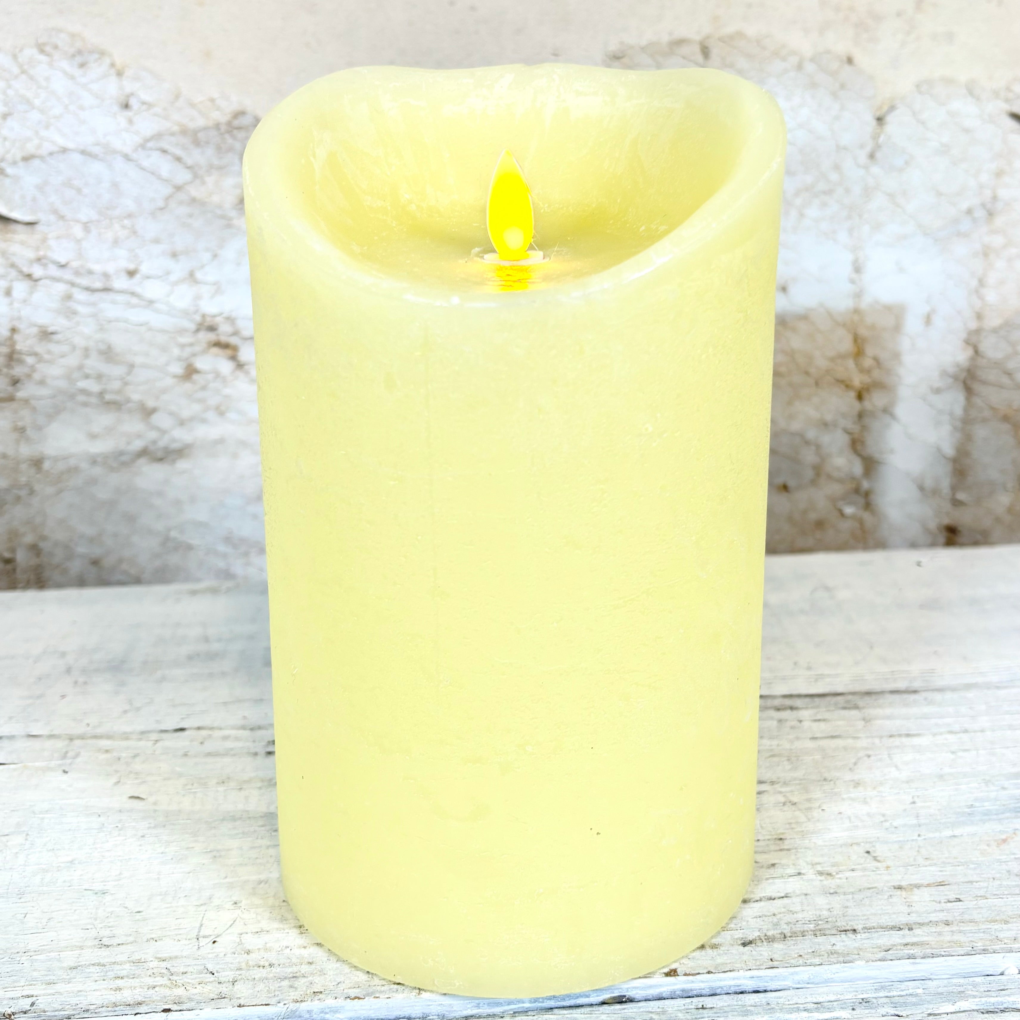 Flameless Flickering Candle with Timer Ivory Large