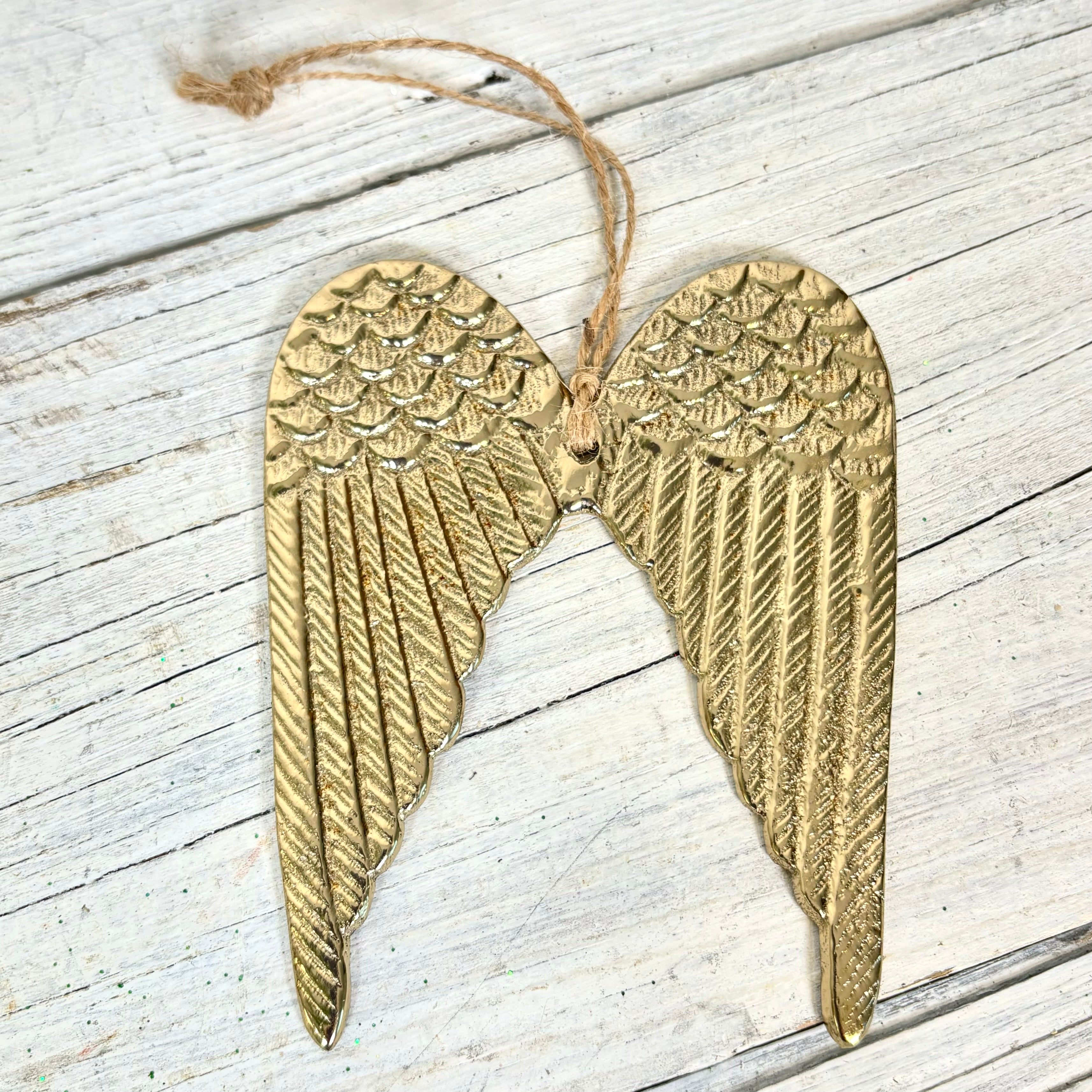 Angel Wings Gold Aluminum Ornament