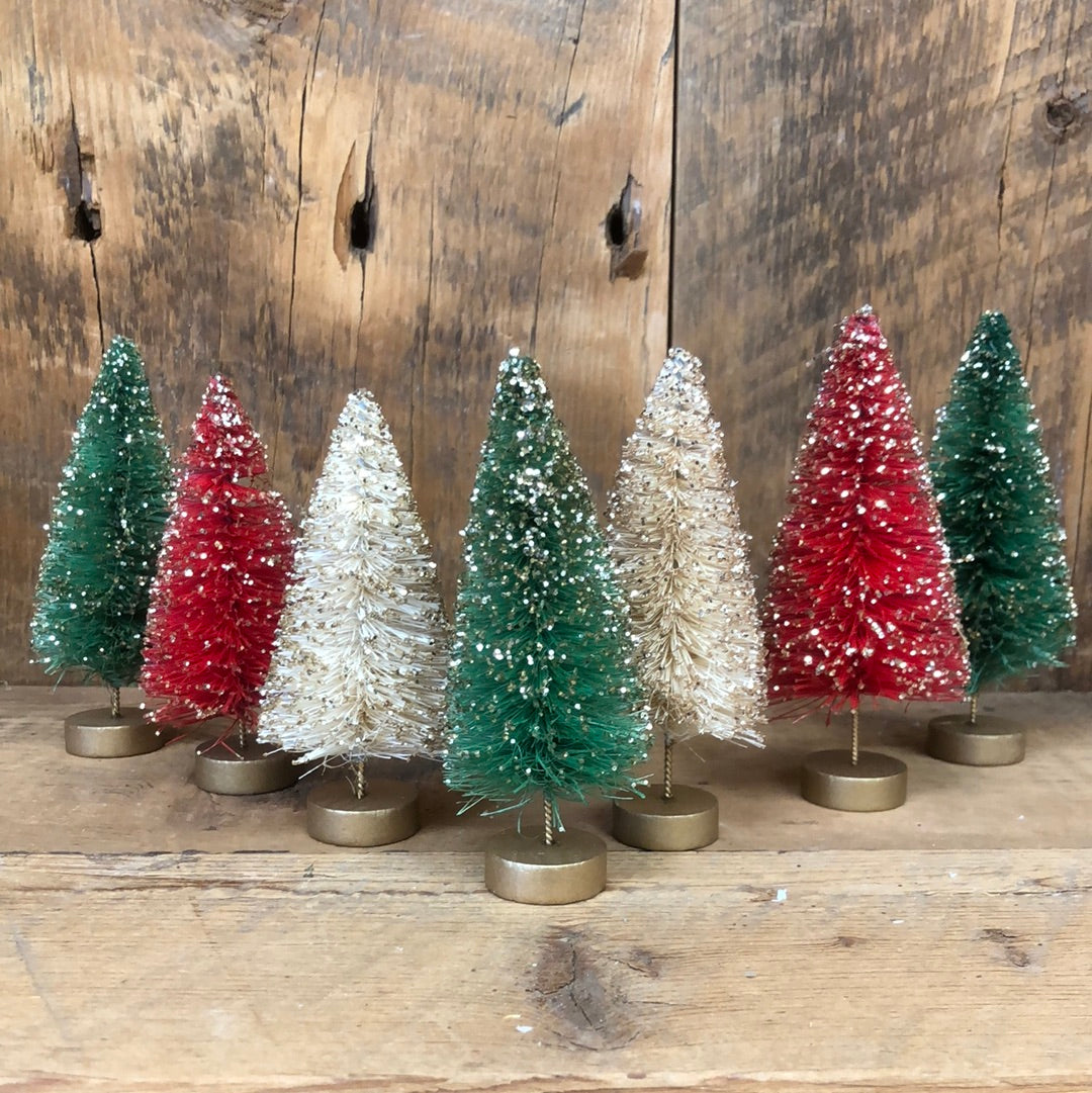 Box of Seven Sisal Bottle Brush Trees