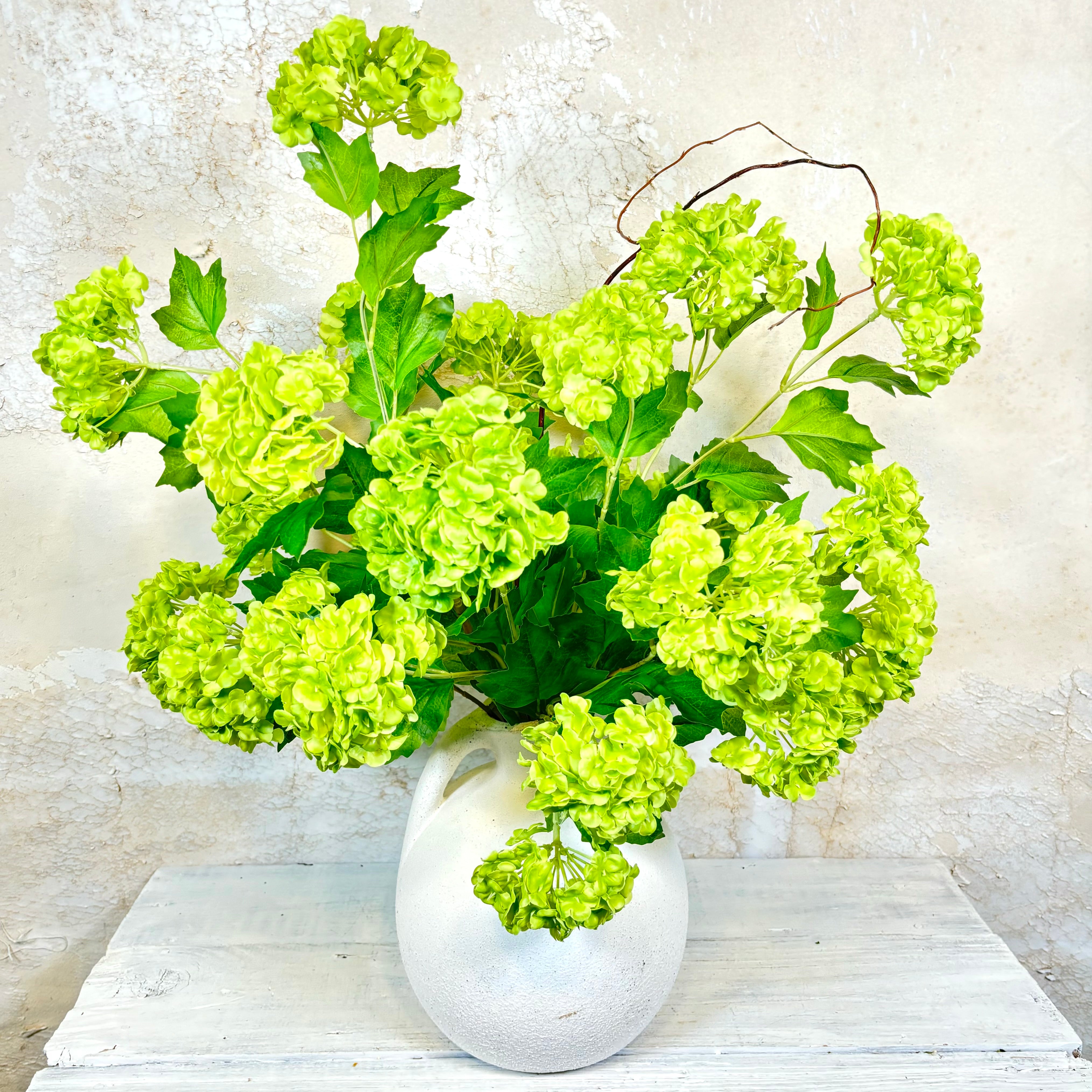 Snowball Hydrangea Bouquet Drop In Green