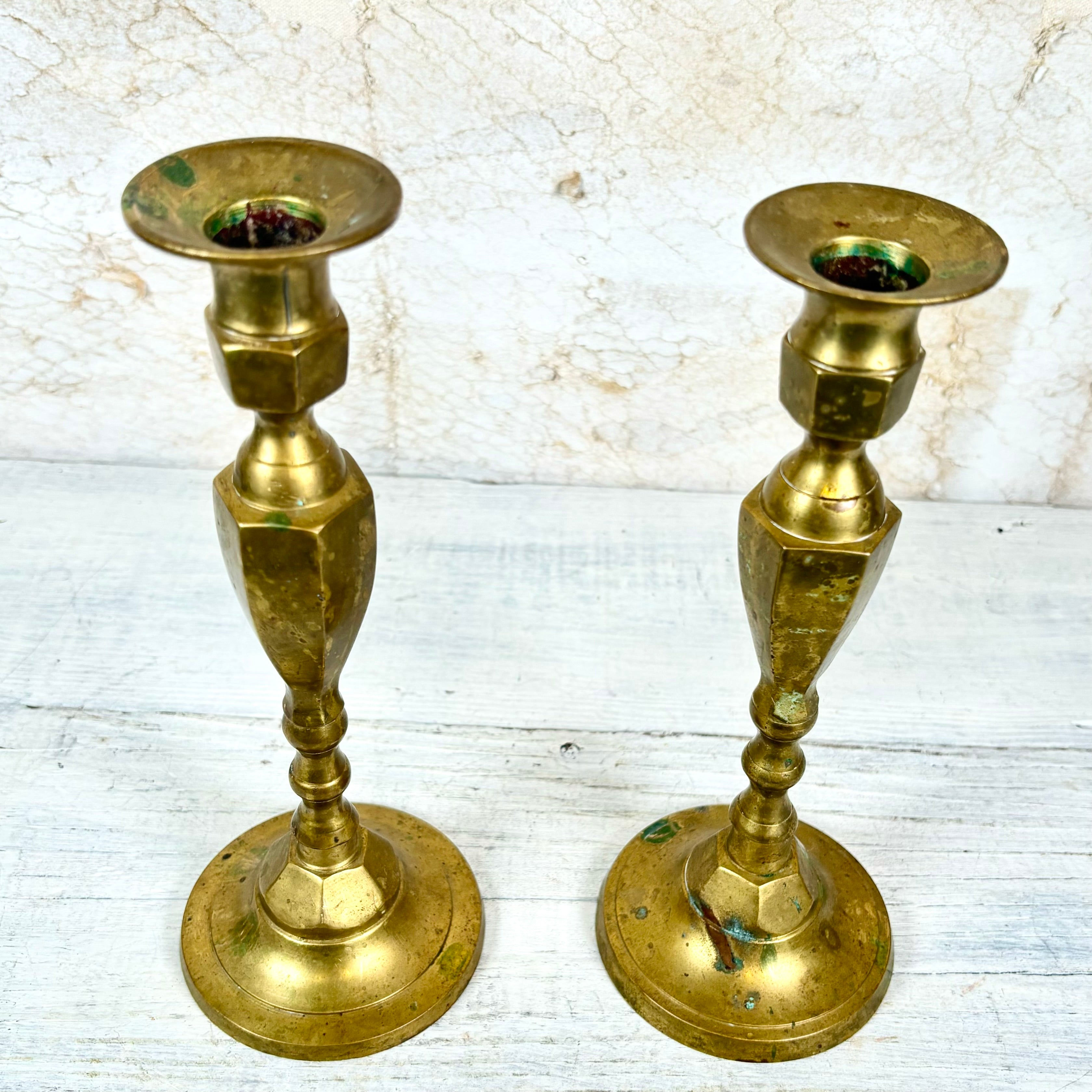 Vintage Brass Candlesticks Set of Two