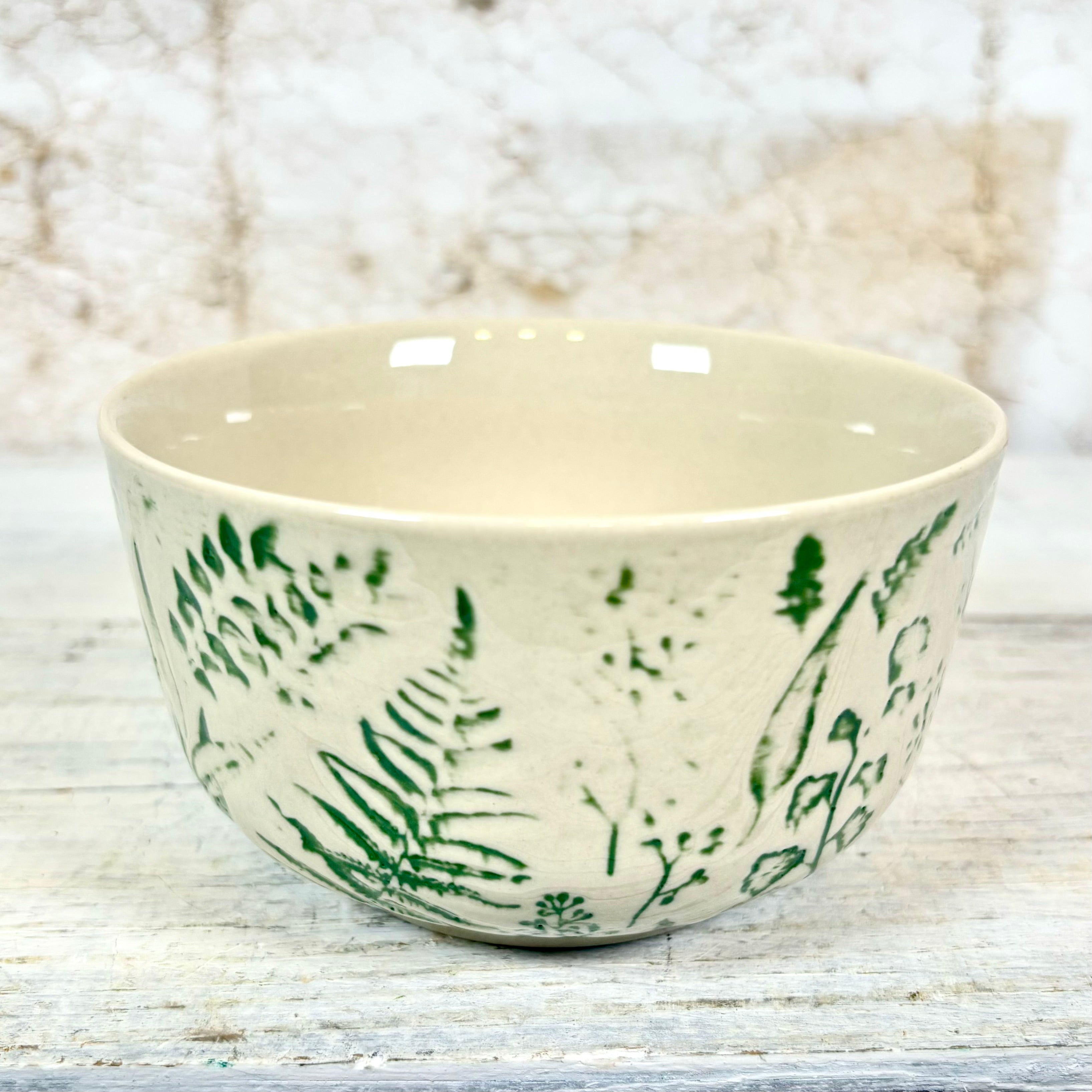 Hand-Stamped Bowl with Embossed Pattern