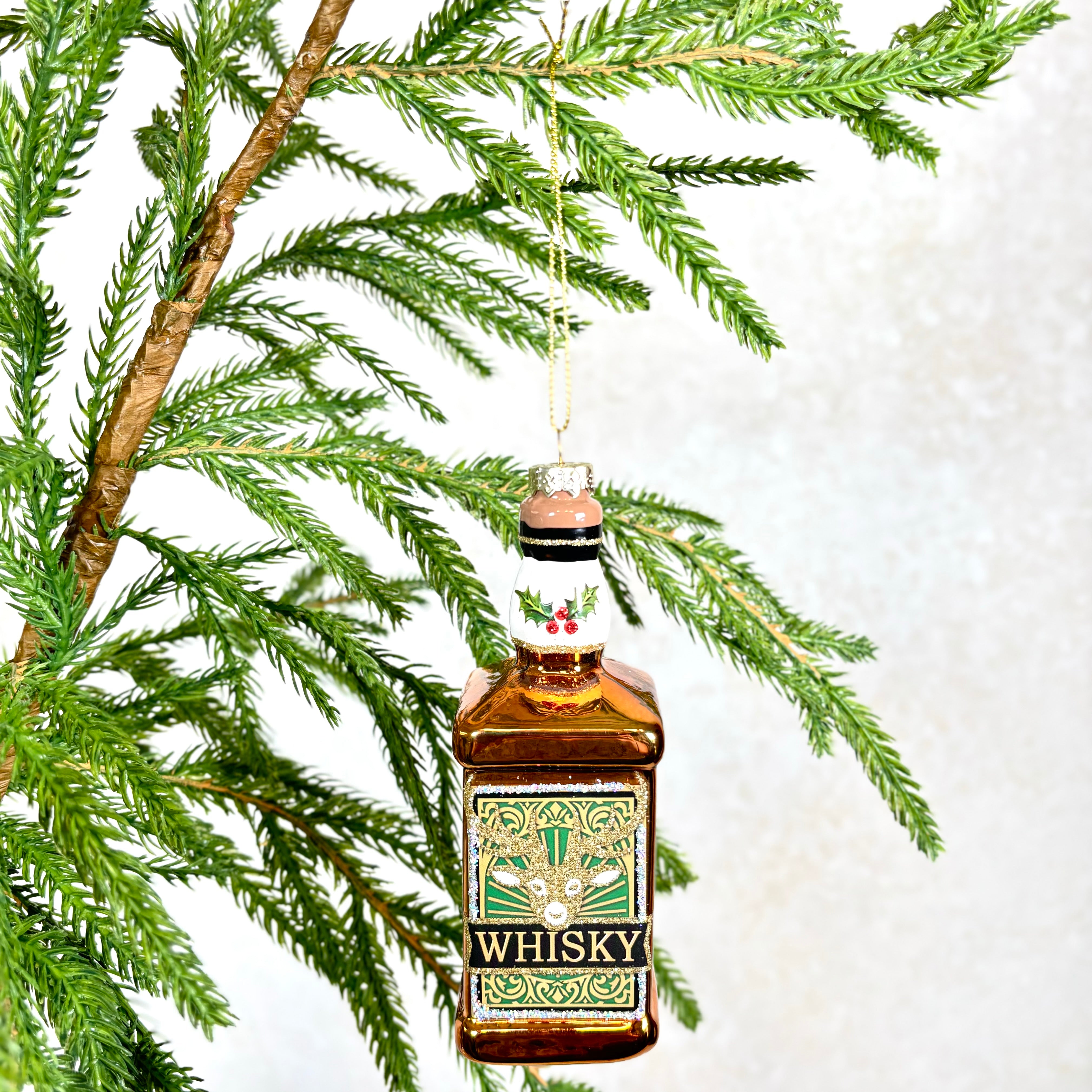 Glass Whiskey Bottle Ornament