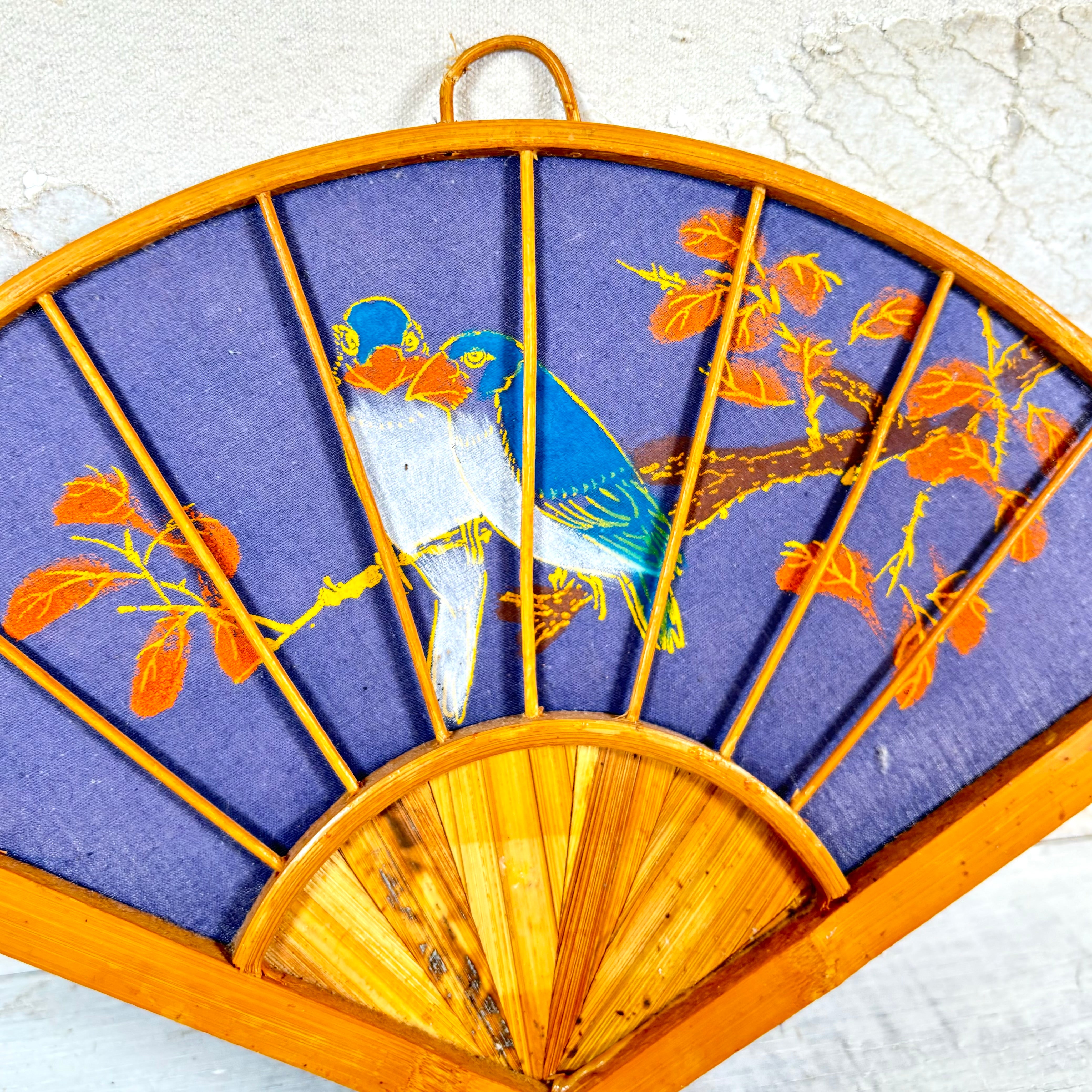 Vintage Painted Indigo Fan