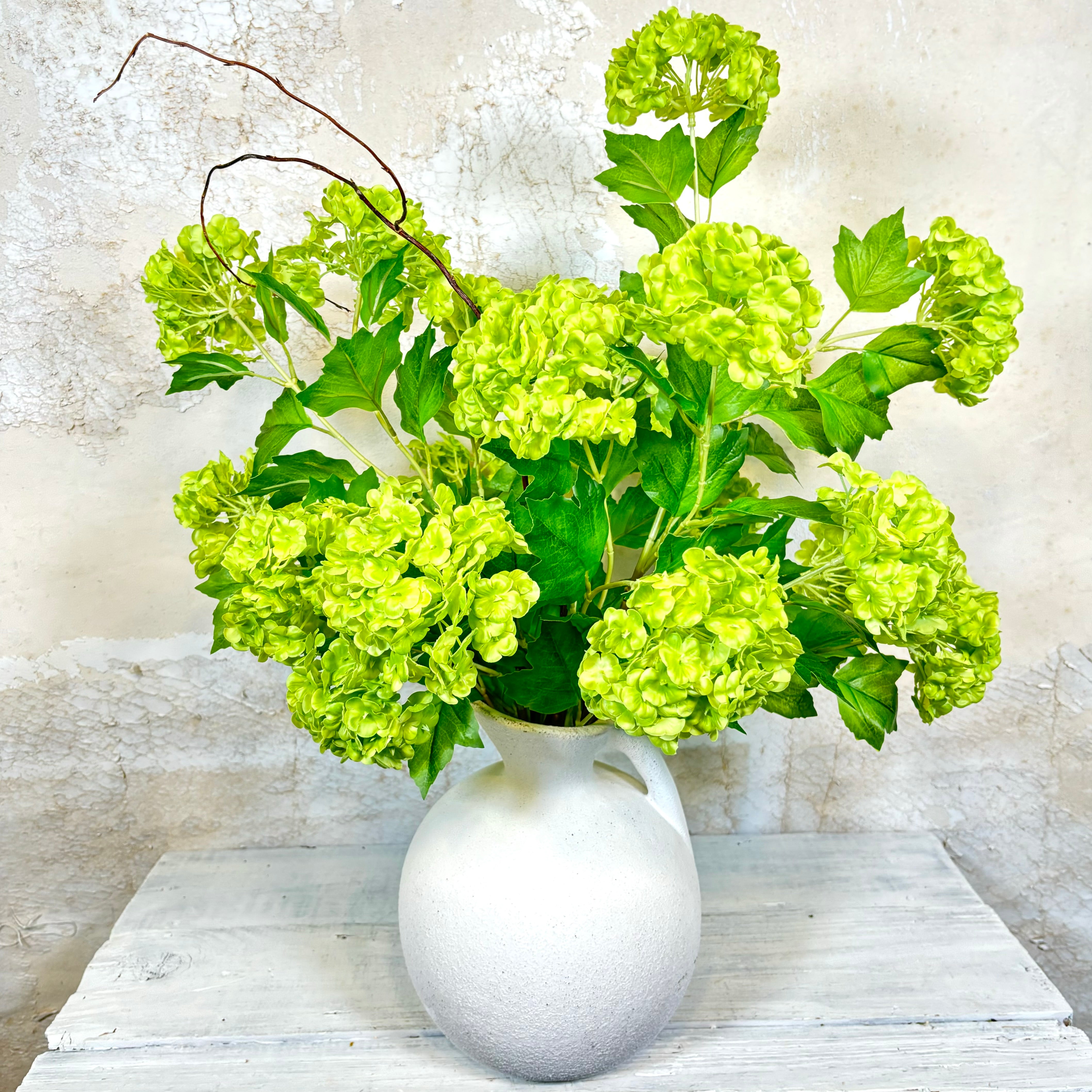 Snowball Hydrangea Bouquet Drop In Green