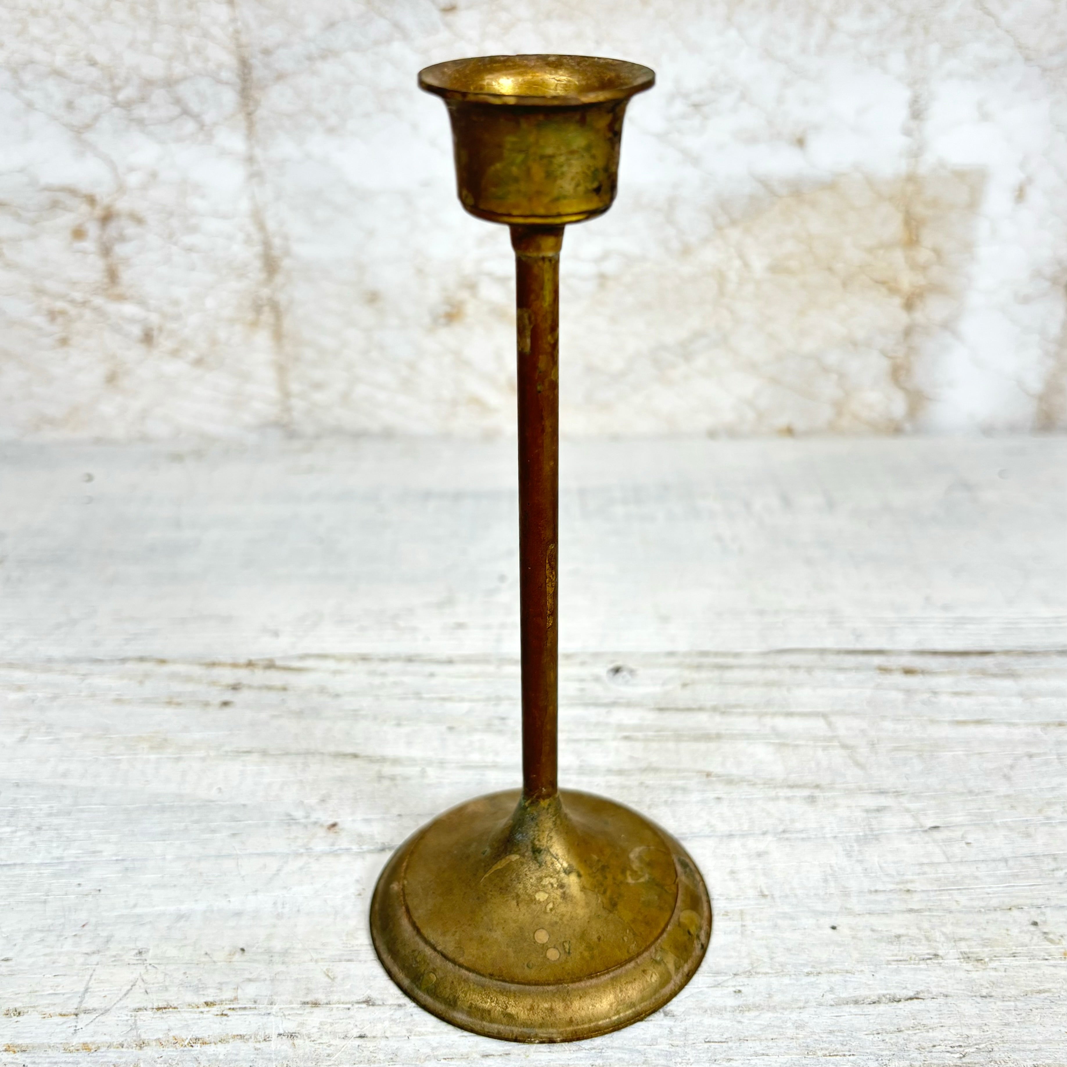 Vintage Skinny Brass Taper Candle Holder