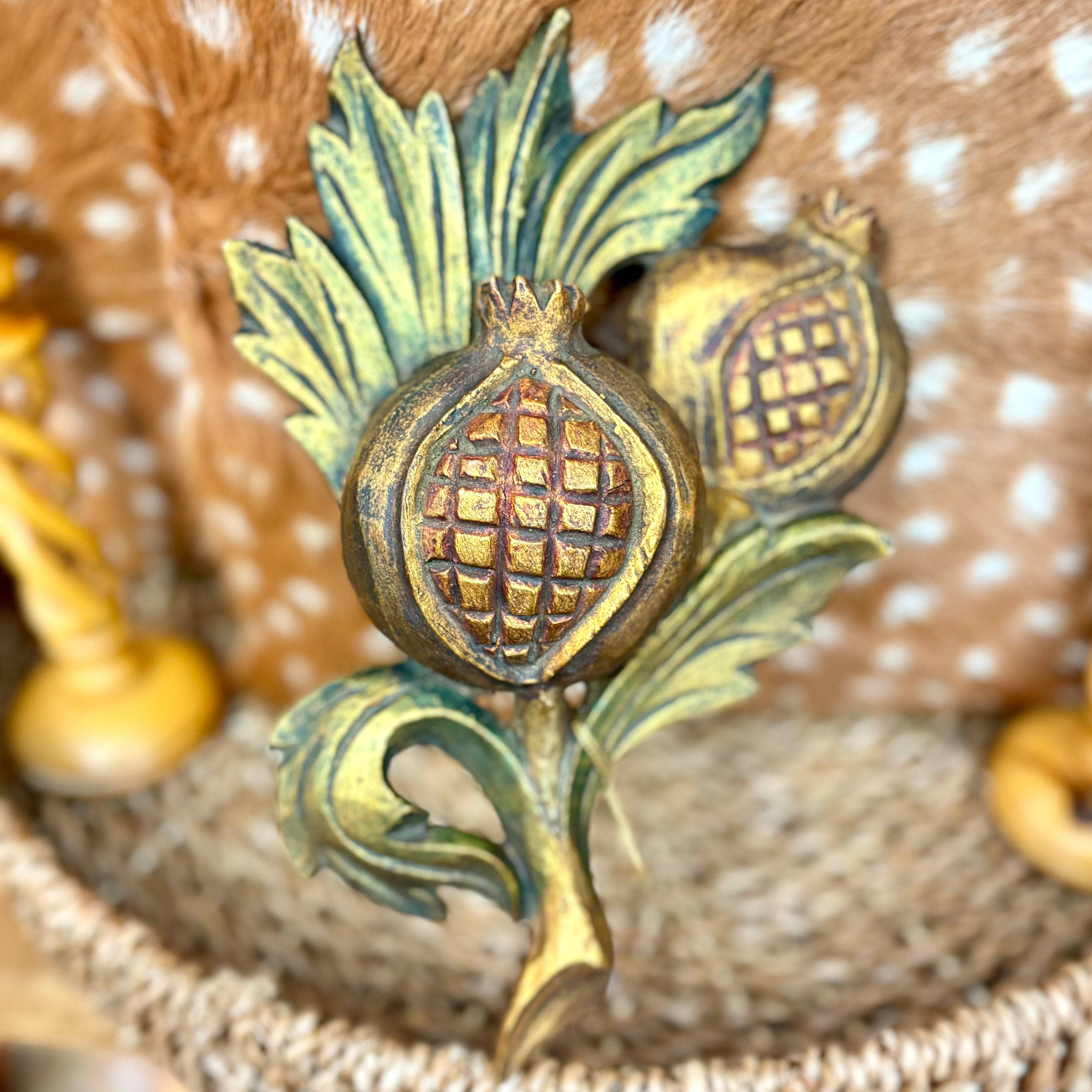 Carved Wooden Pomegranate