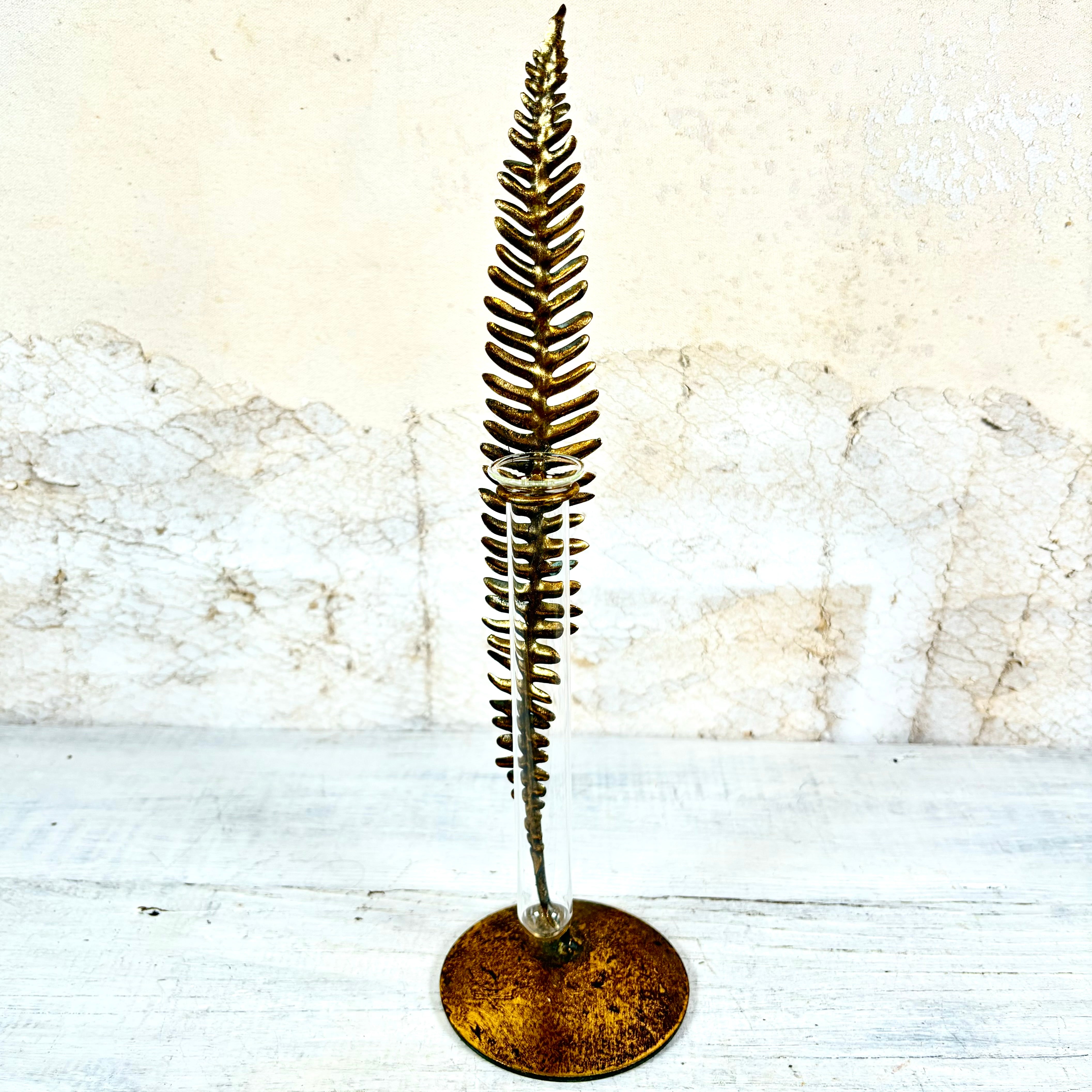 Metal Fern Tube Vase