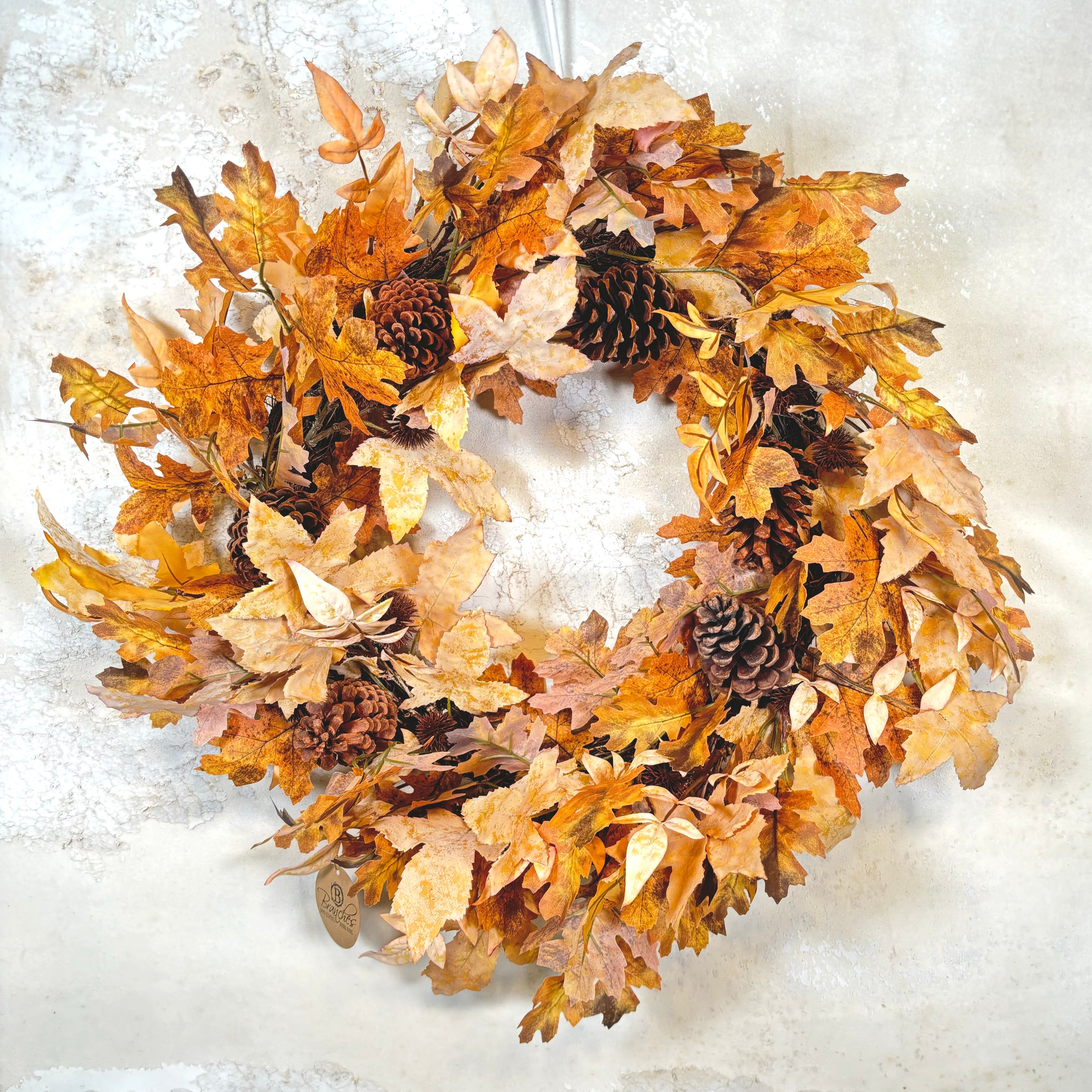 Autumn Maple Leaf with Pinecone Wreath