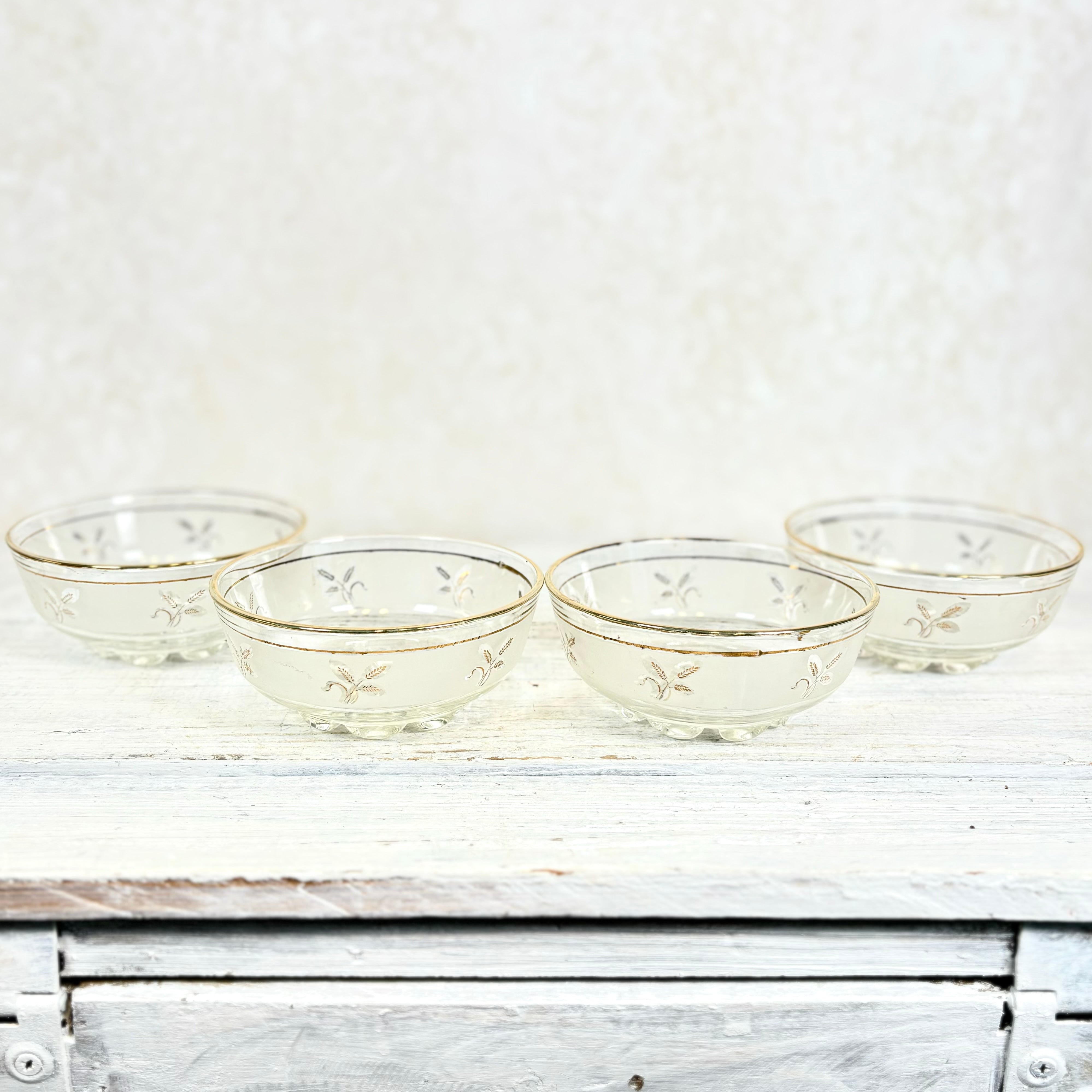 Vintage Glass Dessert Bowls Set of Four