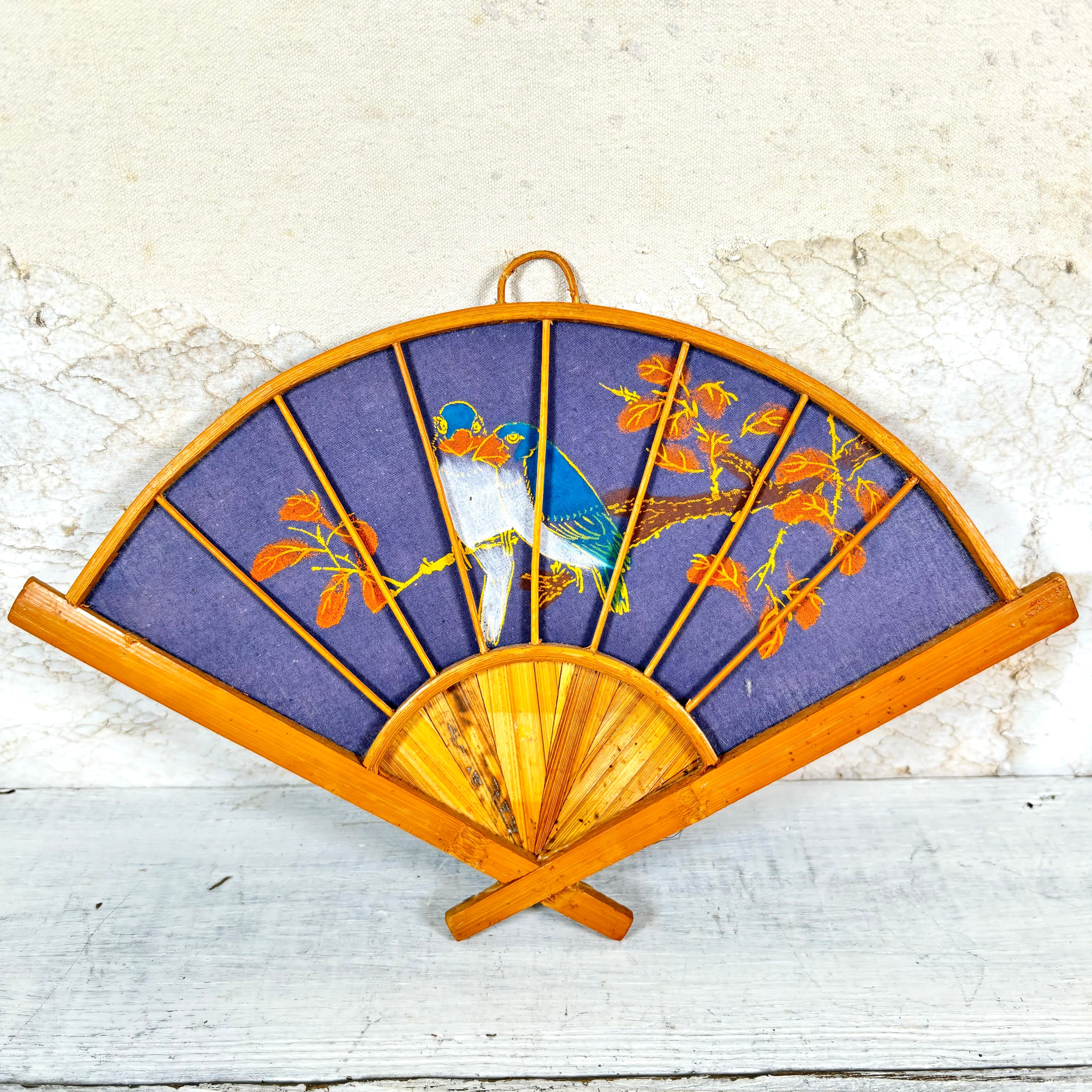 Vintage Painted Indigo Fan