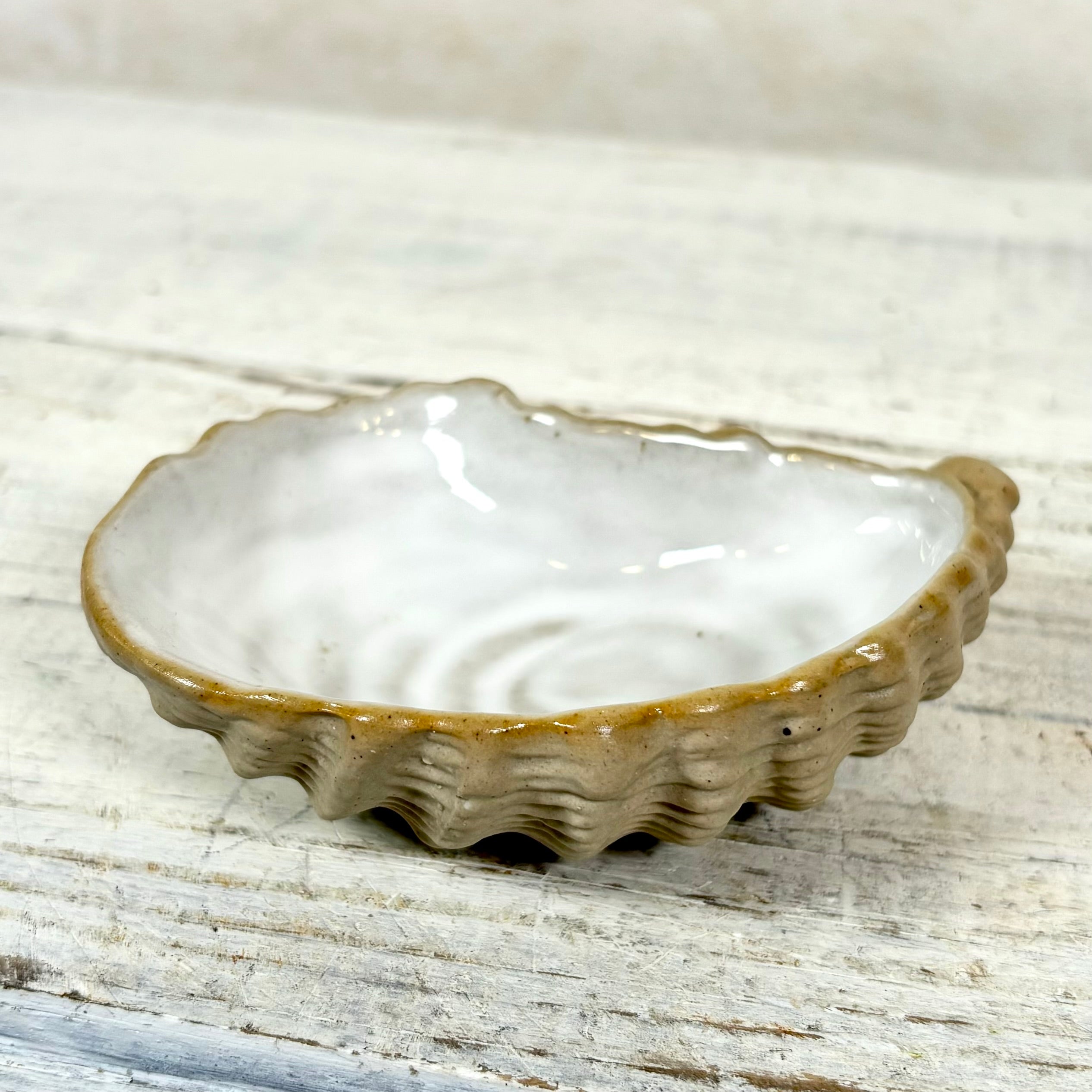 Stoneware White Shell Ostreidae Dish