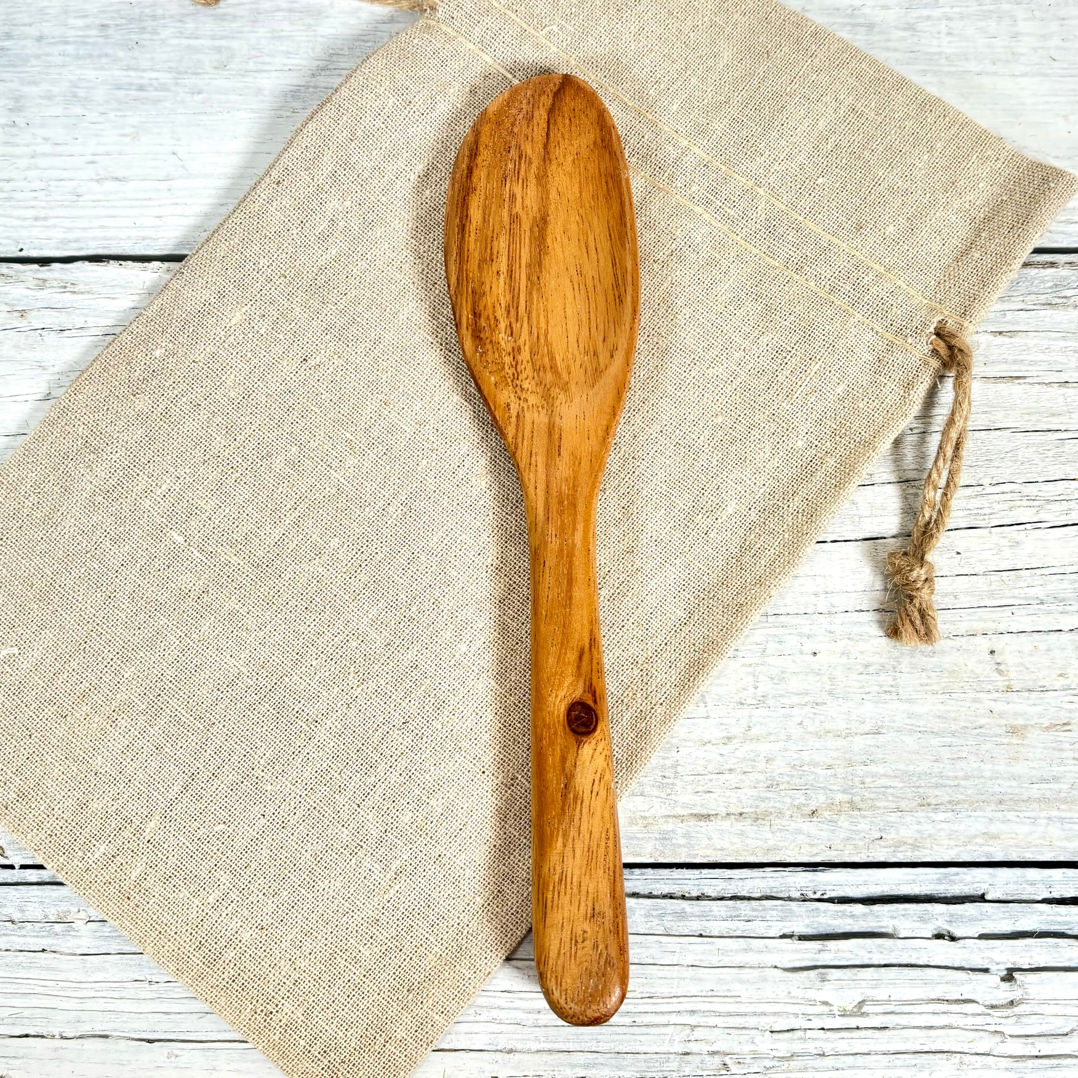 Marble Spoon Rest with Hand-Carved Acacia Wood Spoon