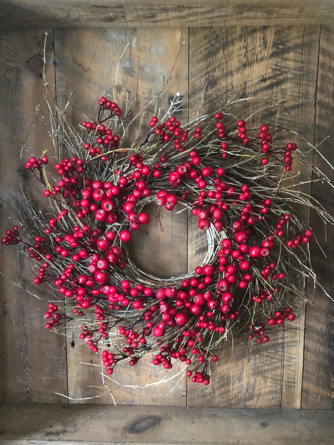 Small Red Berry Twig Wreath